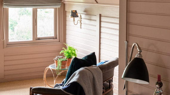Interior painted in Farrow & Ball Dead Salmon