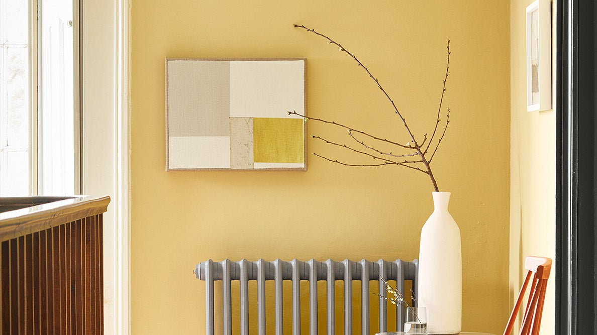Hallway painted in Little Greene Light Gold