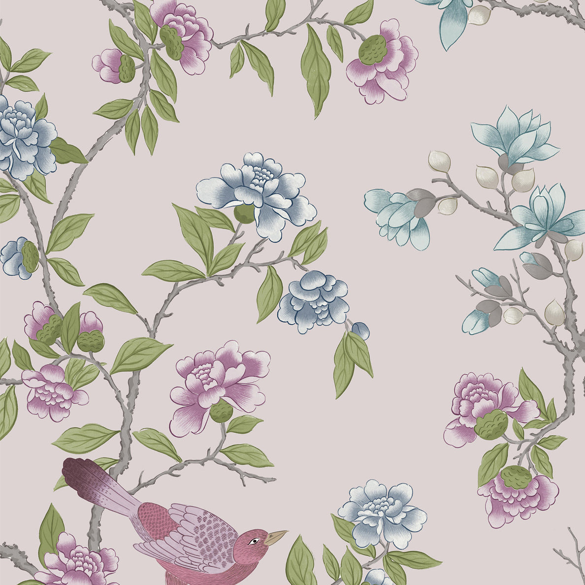 Aderyn - China Clay by Little Greene - luxury wallpaper