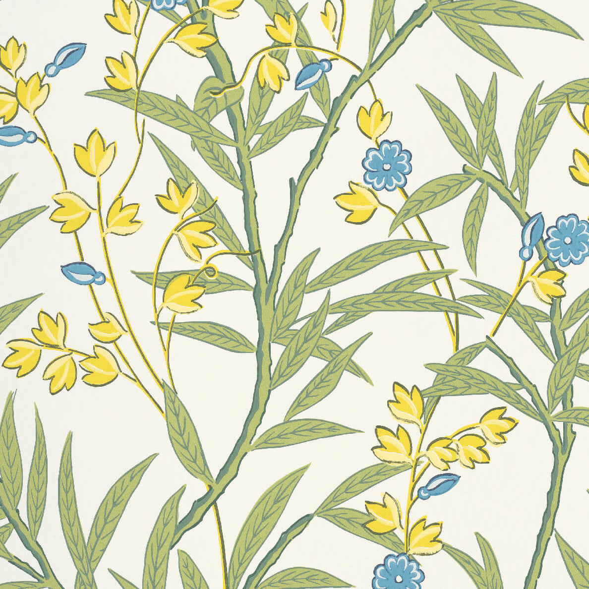 Bamboo Floral - Blue Verditer by Little Greene - luxury wallpaper
