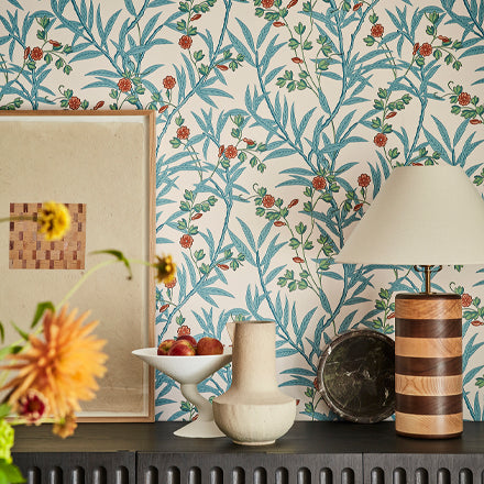 Bamboo Floral - Heat by Little Greene - luxury wallpaper