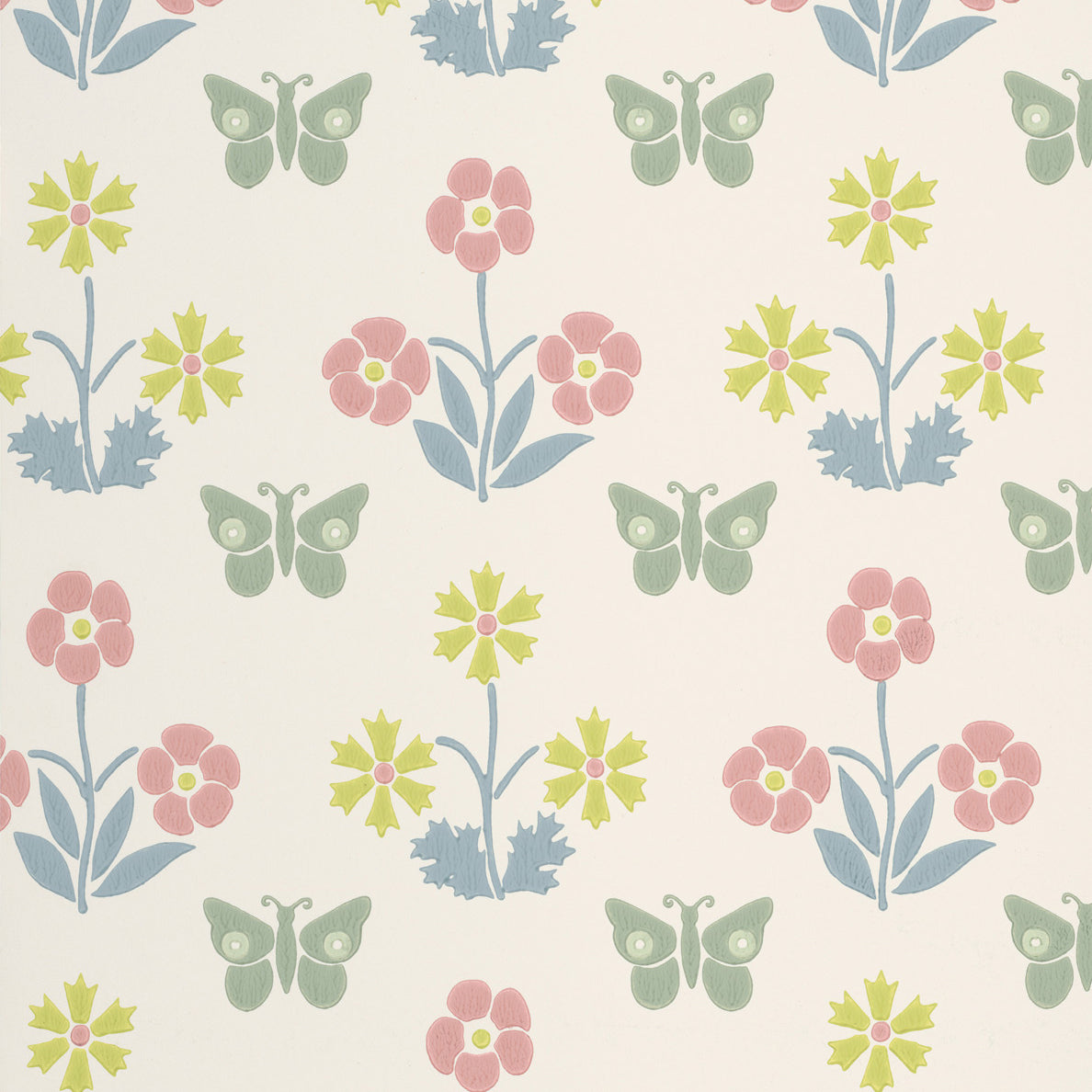 Burges Butterfly - Slaked Lime by Little Greene - luxury wallpaper