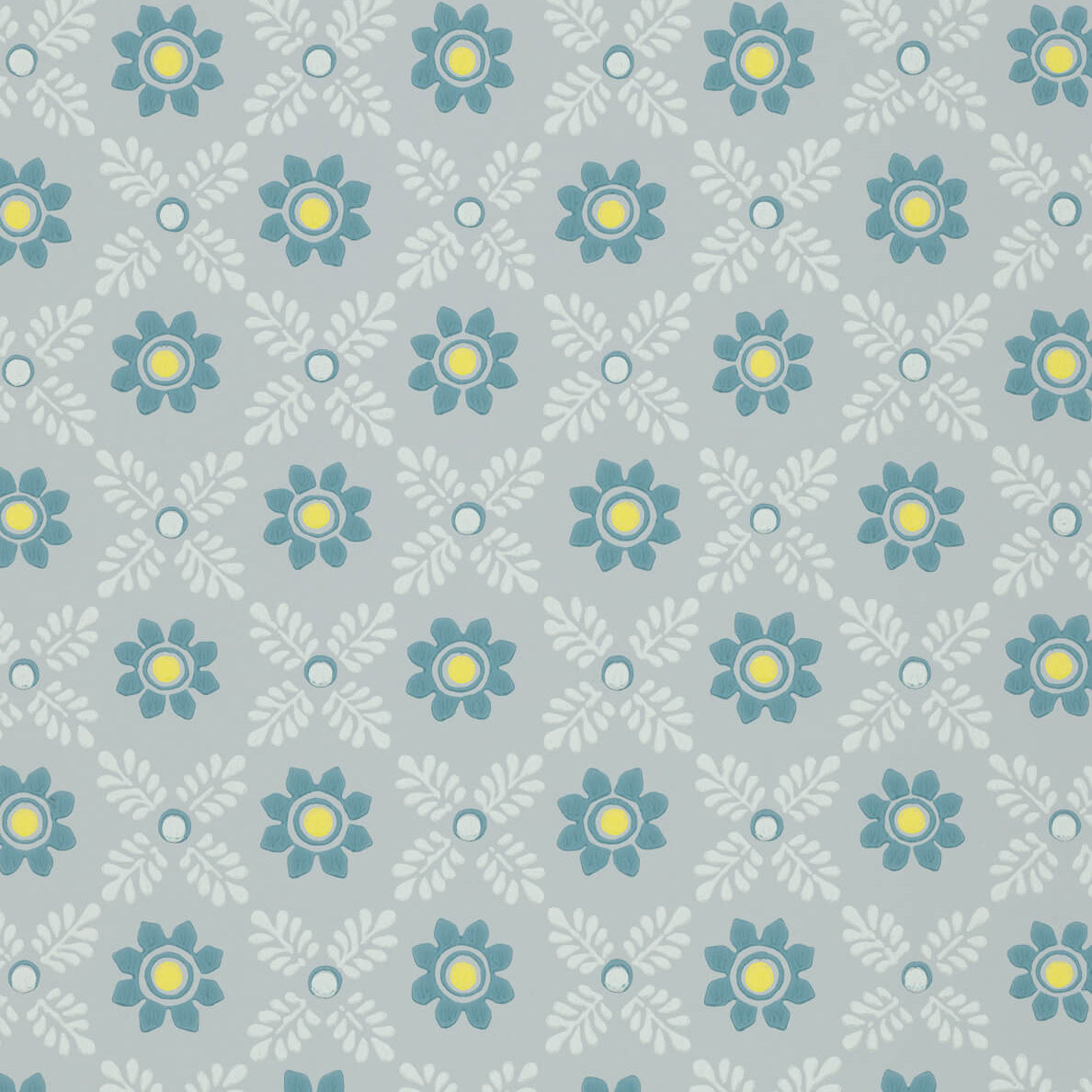 Ditsy Block - Bone China Blue by Little Greene - luxury wallpaper
