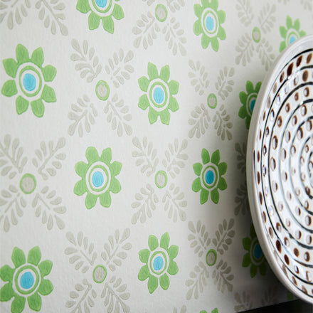 Ditsy Block - Phthalo by Little Greene - luxury wallpaper