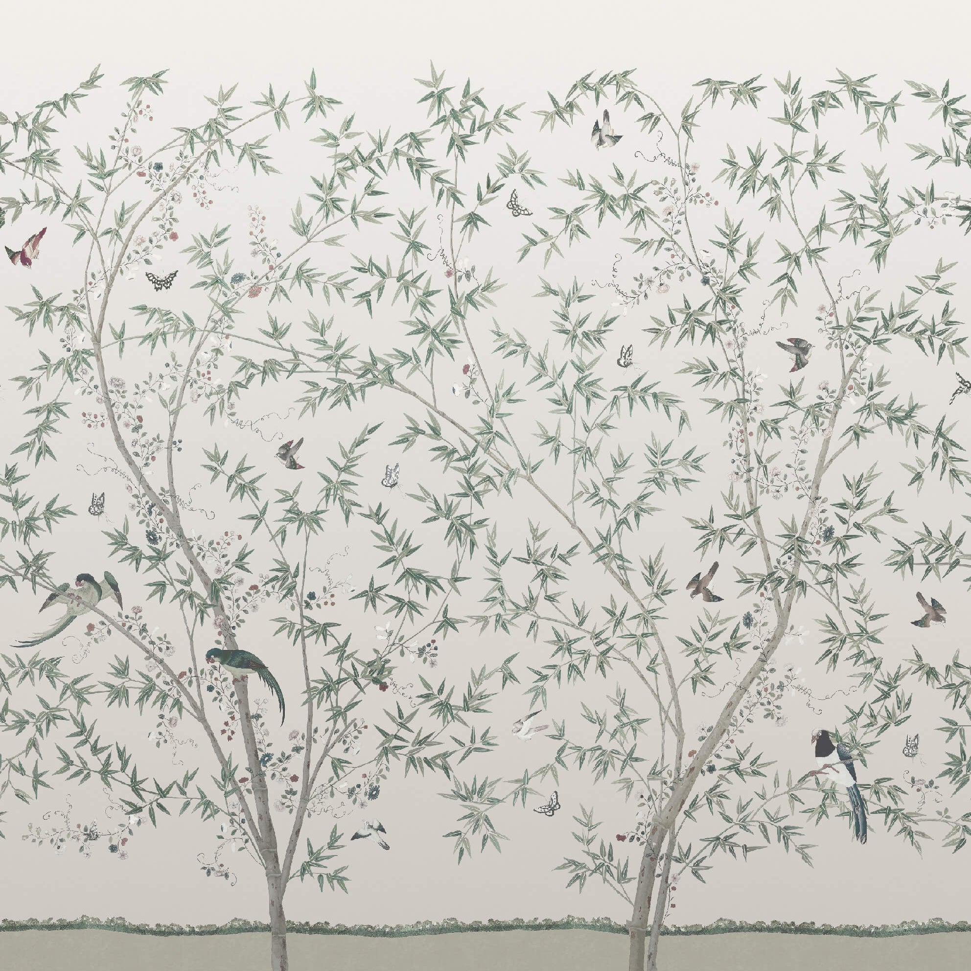 Belton Scenic - Oyster by Little Greene - luxury wallpaper