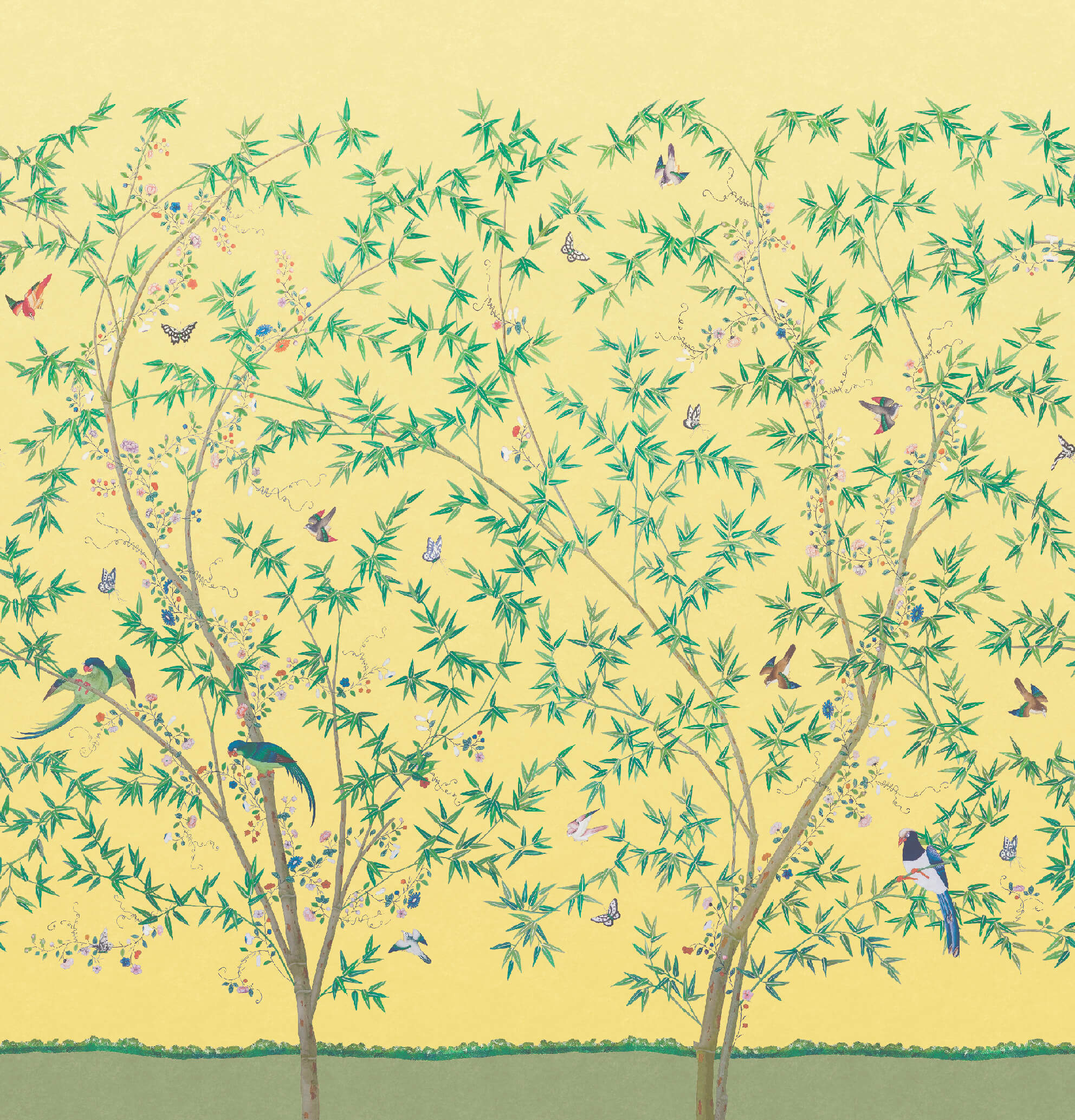 Belton Scenic - Sunbeam by Little Greene - luxury wallpaper