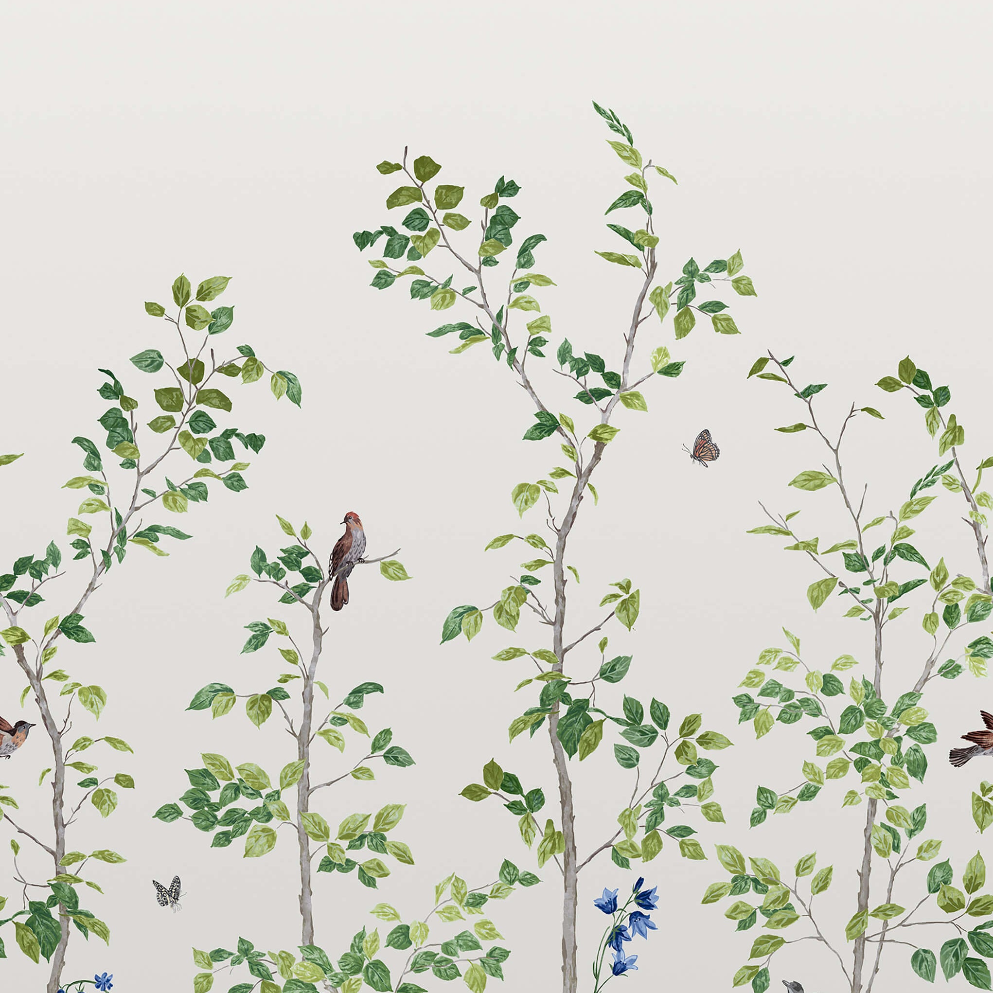 Bird & Bluebell - Ceviche by Little Greene - luxury wallpaper