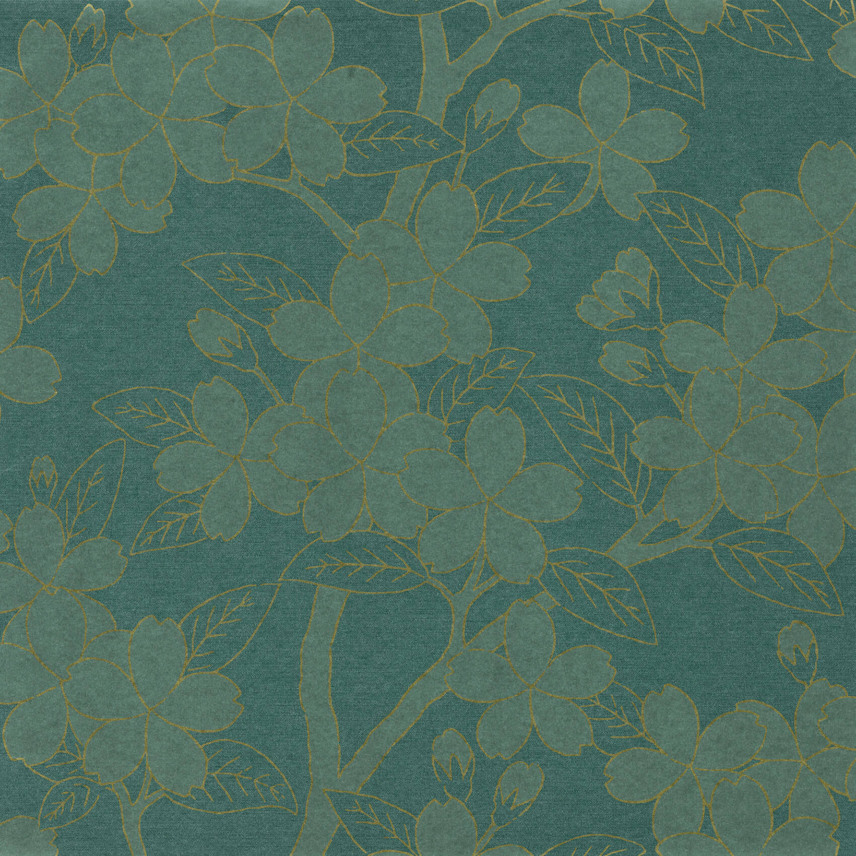 Camellia - Teal by Little Greene - luxury wallpaper