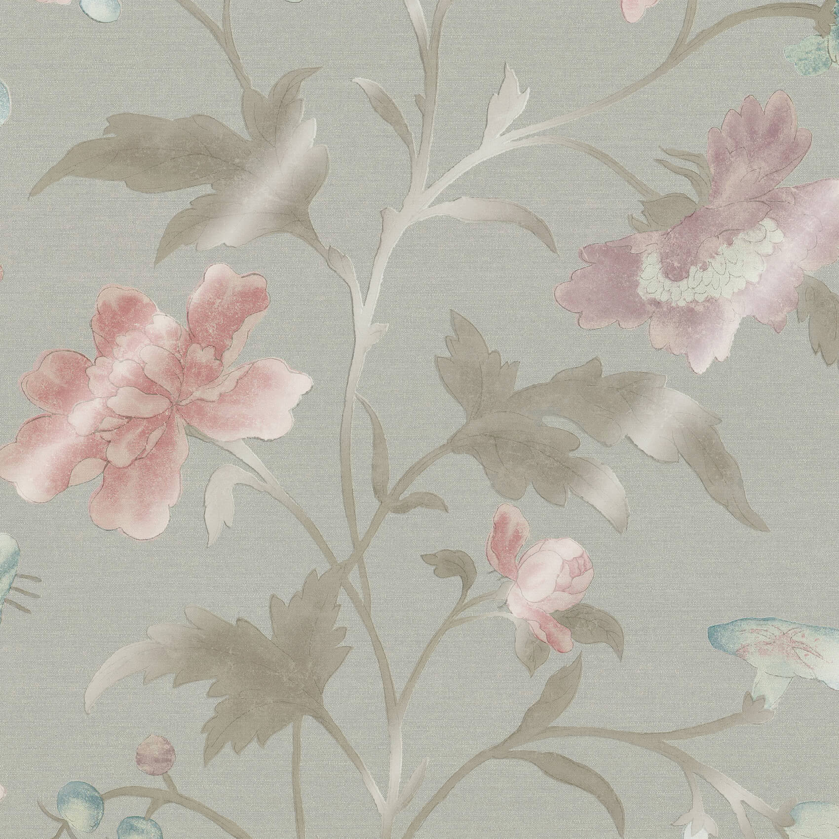 China Rose - French Grey Lustre by Little Greene - luxury wallpaper