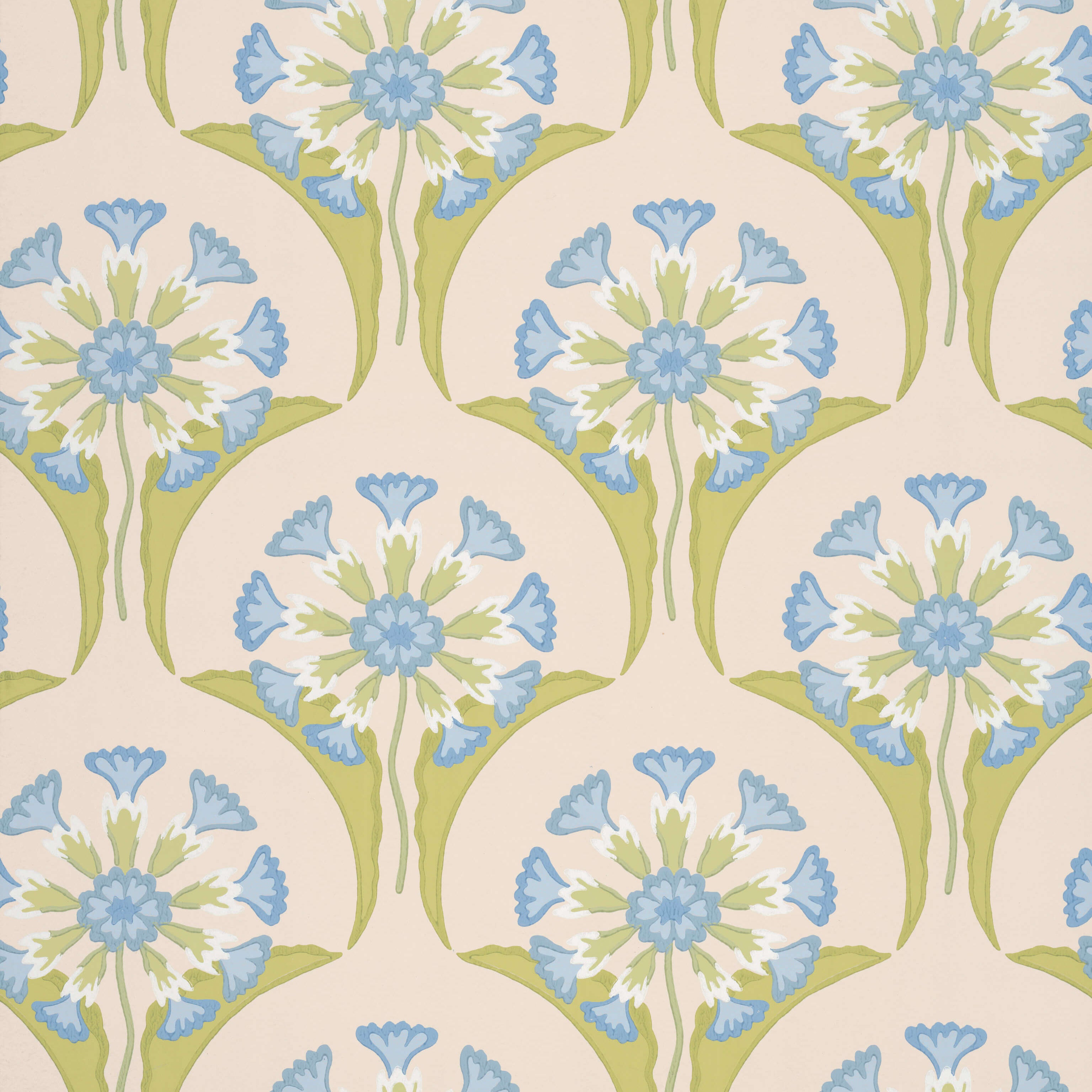 Hencroft - Blue Primula by Little Greene - luxury wallpaper