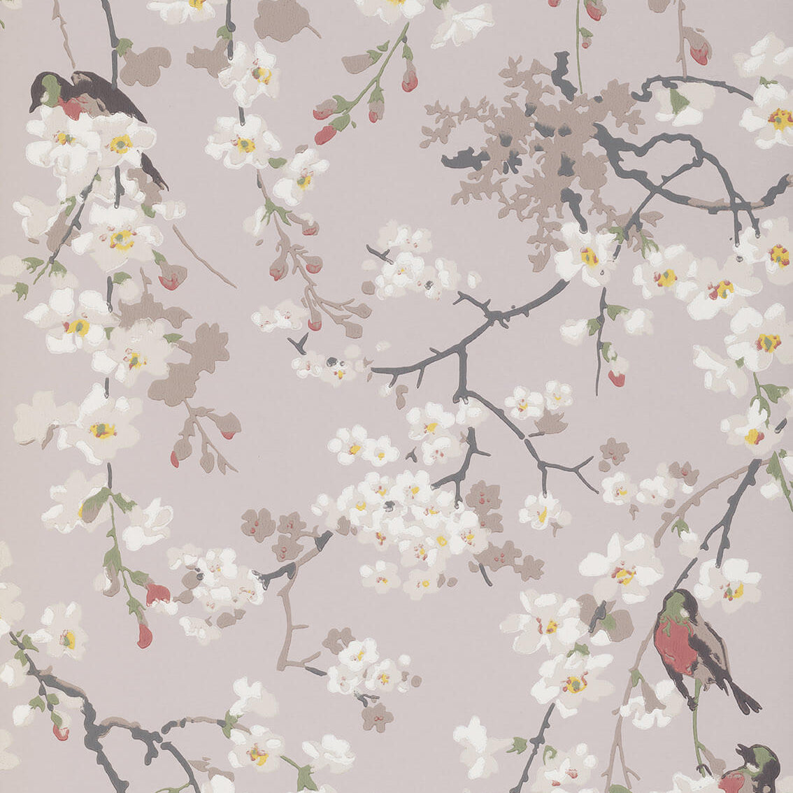 Massingberd Blossom - Grey by Little Greene - luxury wallpaper