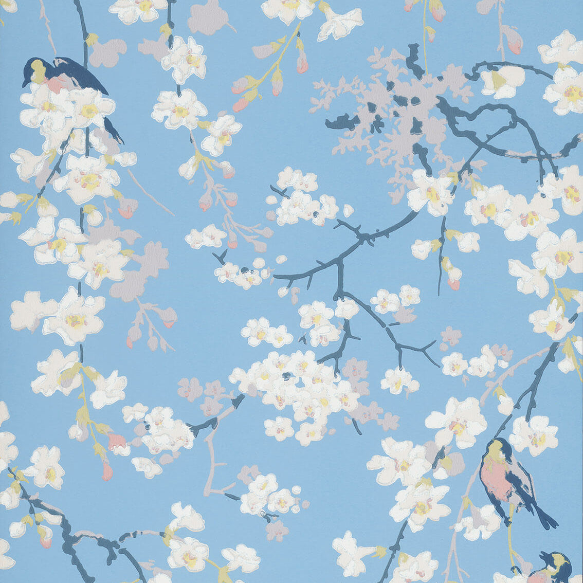 Massingberd Blossom - Pale Blue by Little Greene - luxury wallpaper