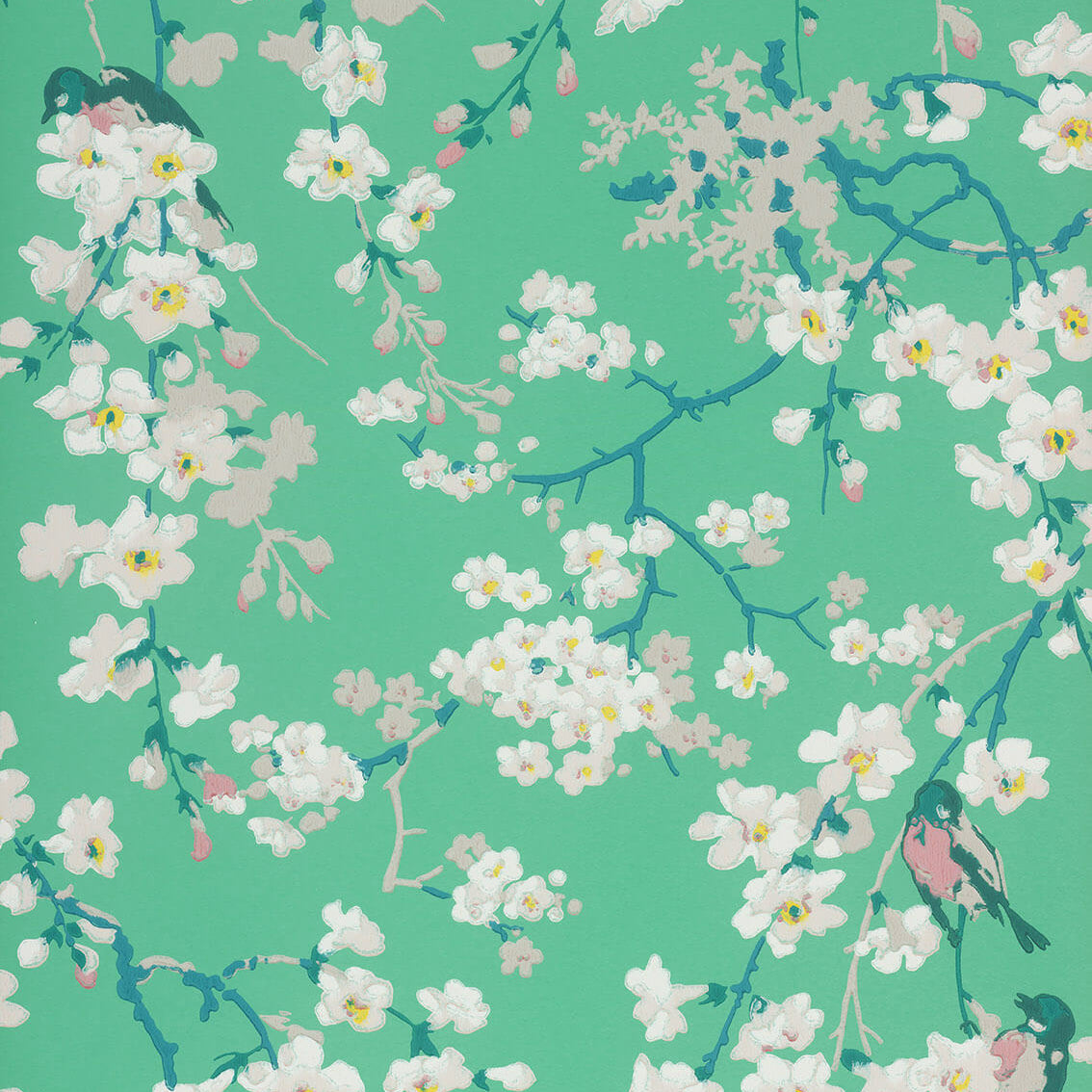 Massingberd Blossom - Verditer by Little Greene - luxury wallpaper