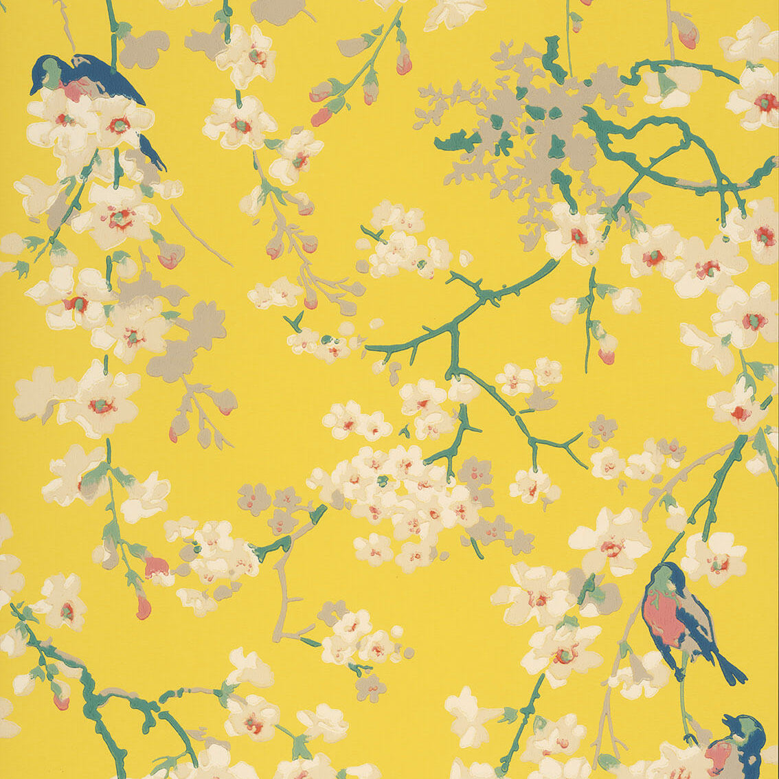 Massingberd Blossom - Yellow by Little Greene - luxury wallpaper