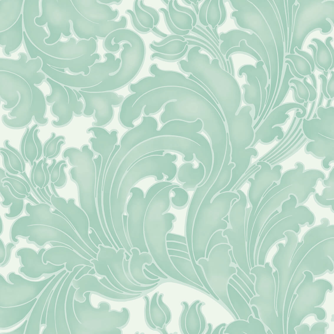 Tulip - Aqua by Little Greene - luxury wallpaper