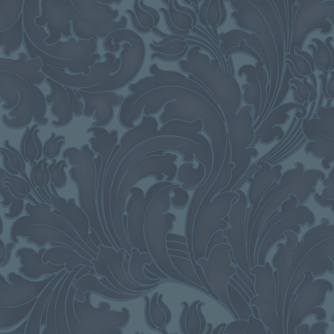 Tulip - Blue Black by Little Greene - luxury wallpaper