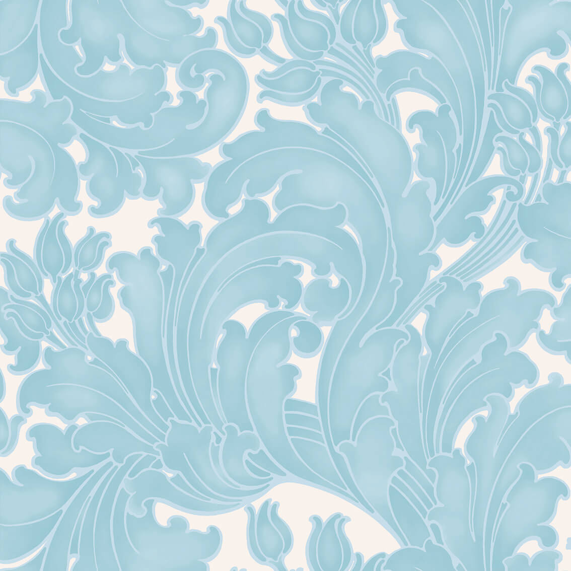Tulip - Powder Blue by Little Greene - luxury wallpaper
