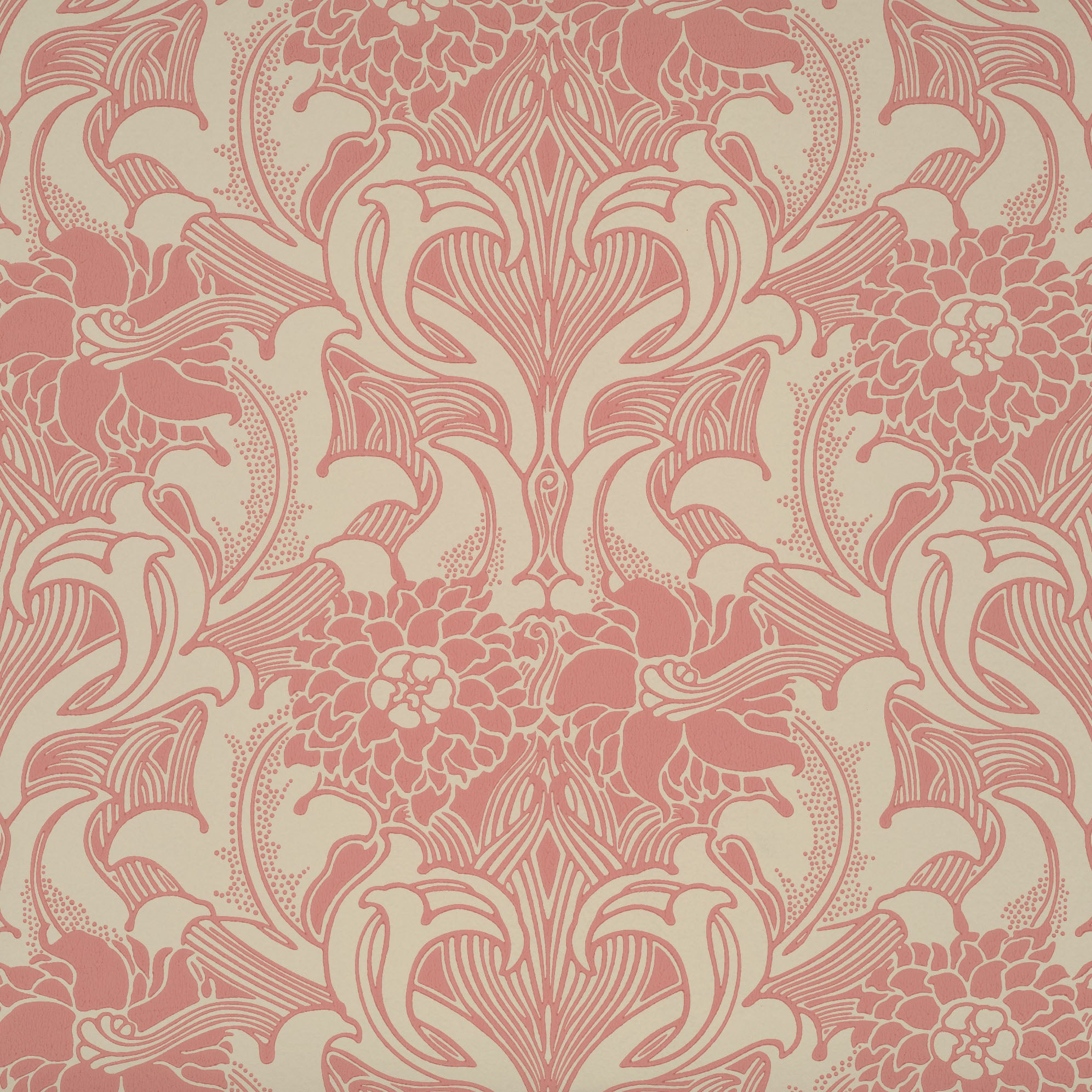 Dahlia Scroll - Carmine by Little Greene - luxury wallpaper