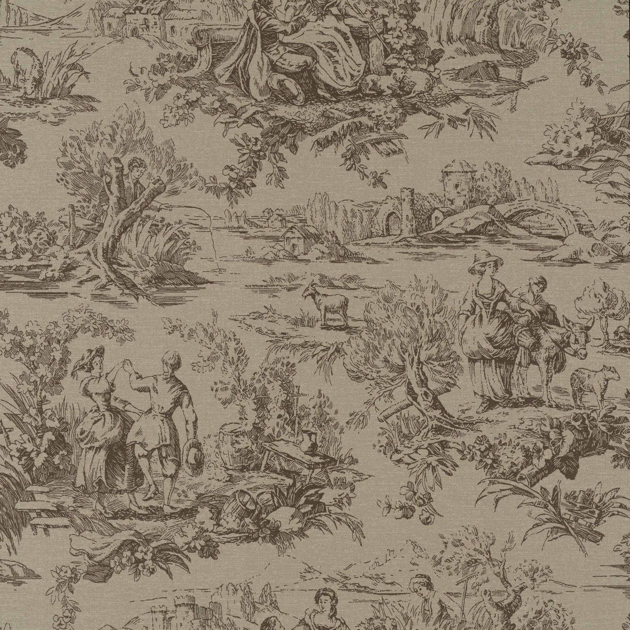 Lovers' Toile - Attic Ii by Little Greene - luxury wallpaper