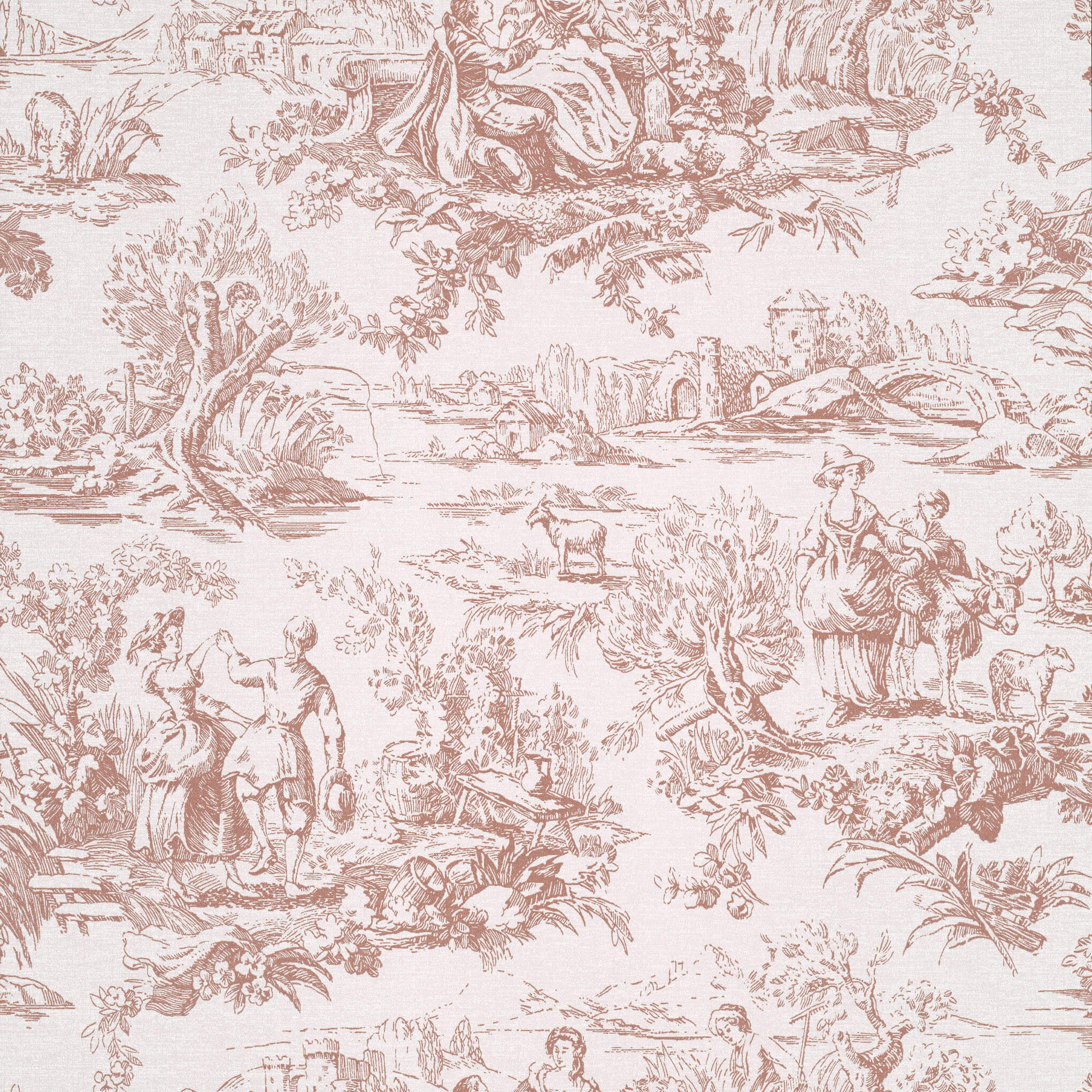 Lovers' Toile - Blush by Little Greene - luxury wallpaper