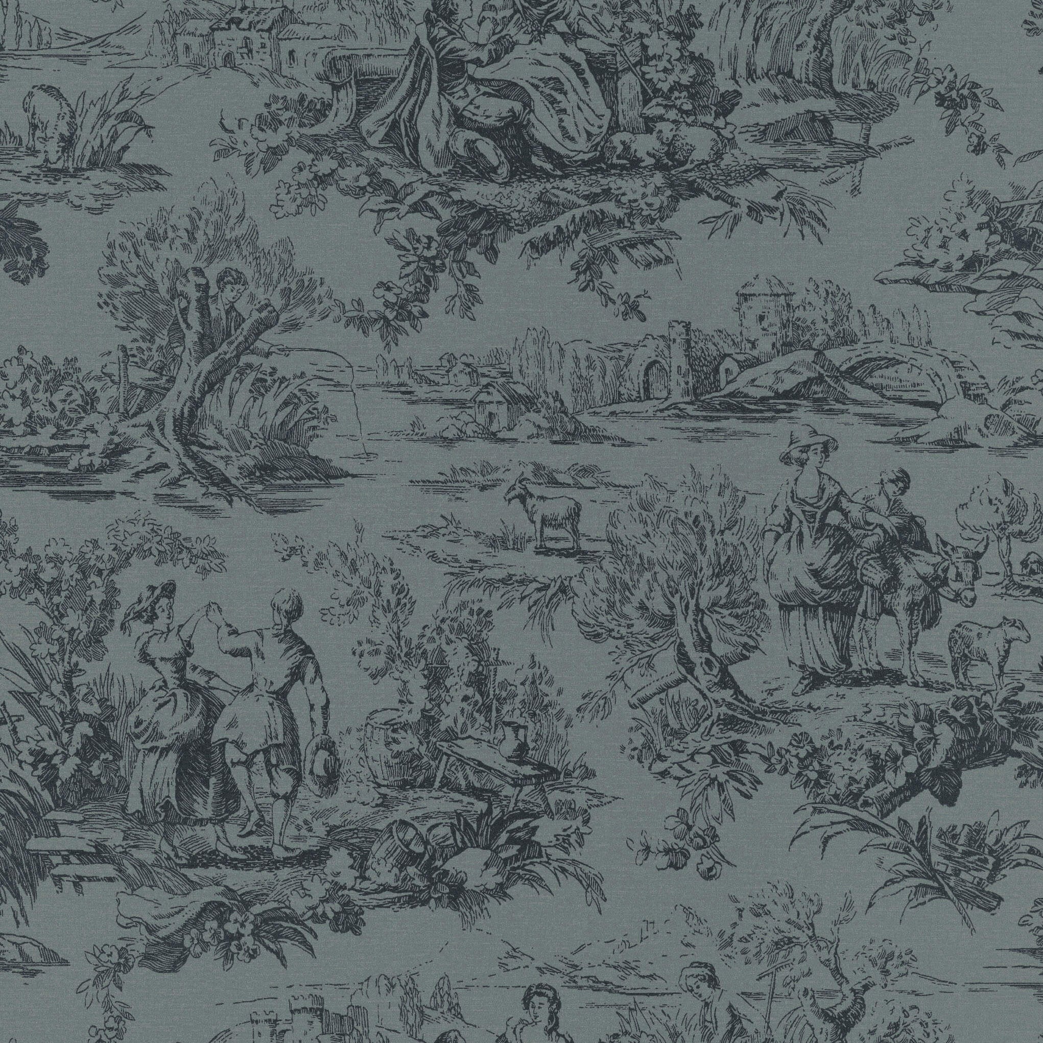 Lovers' Toile - Hicks’ Blue by Little Greene - luxury wallpaper