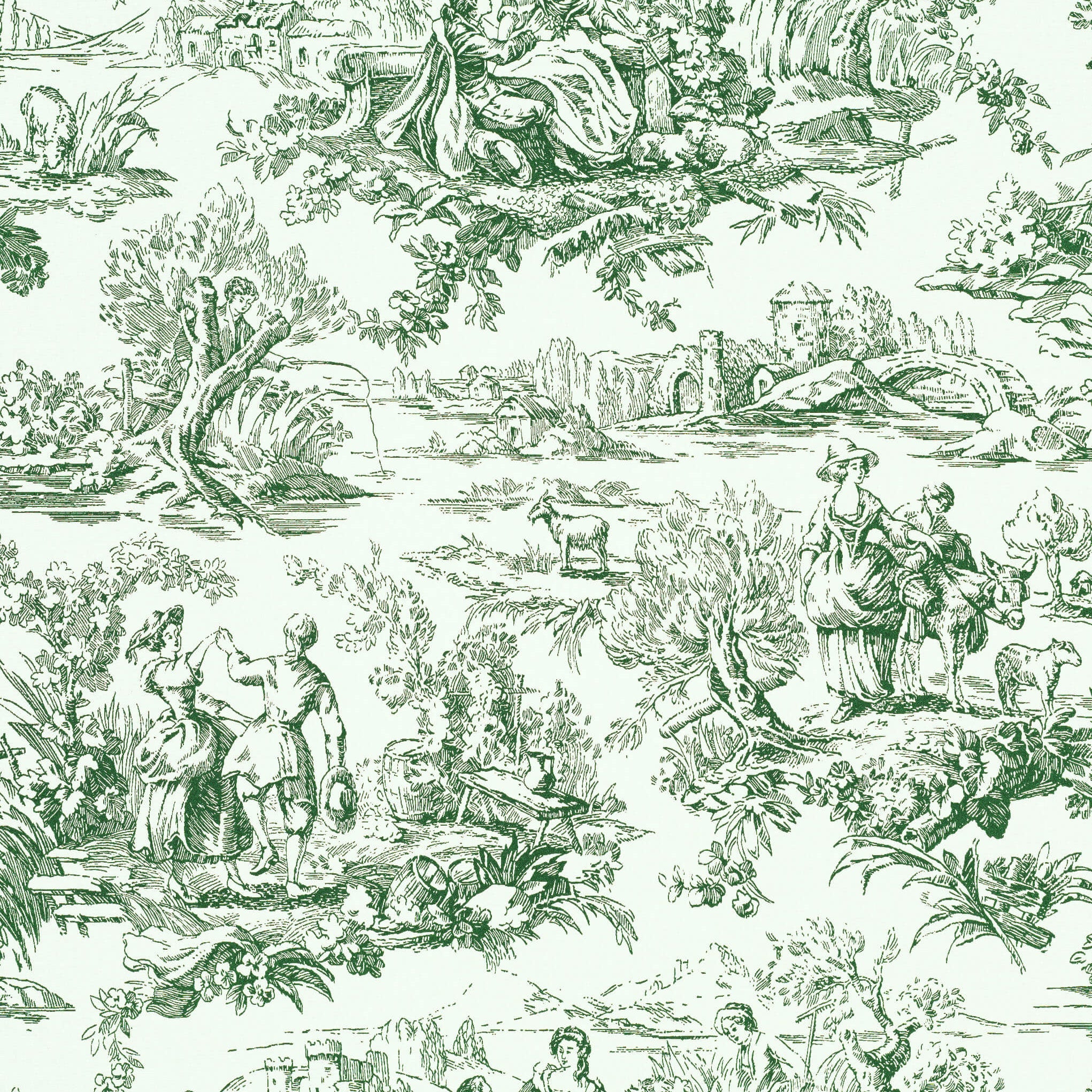 Lovers' Toile - Puck by Little Greene - luxury wallpaper