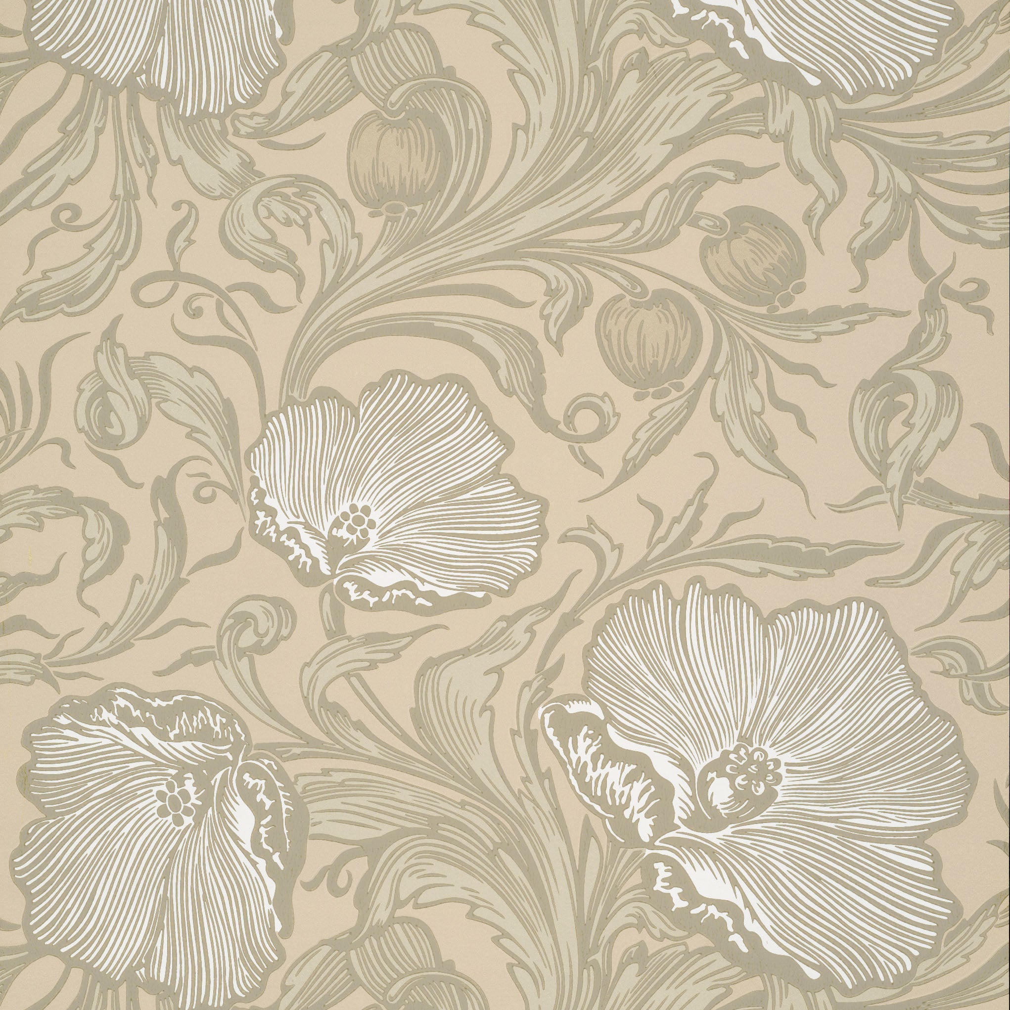 Poppy Trail - Portland Stone by Little Greene - luxury wallpaper