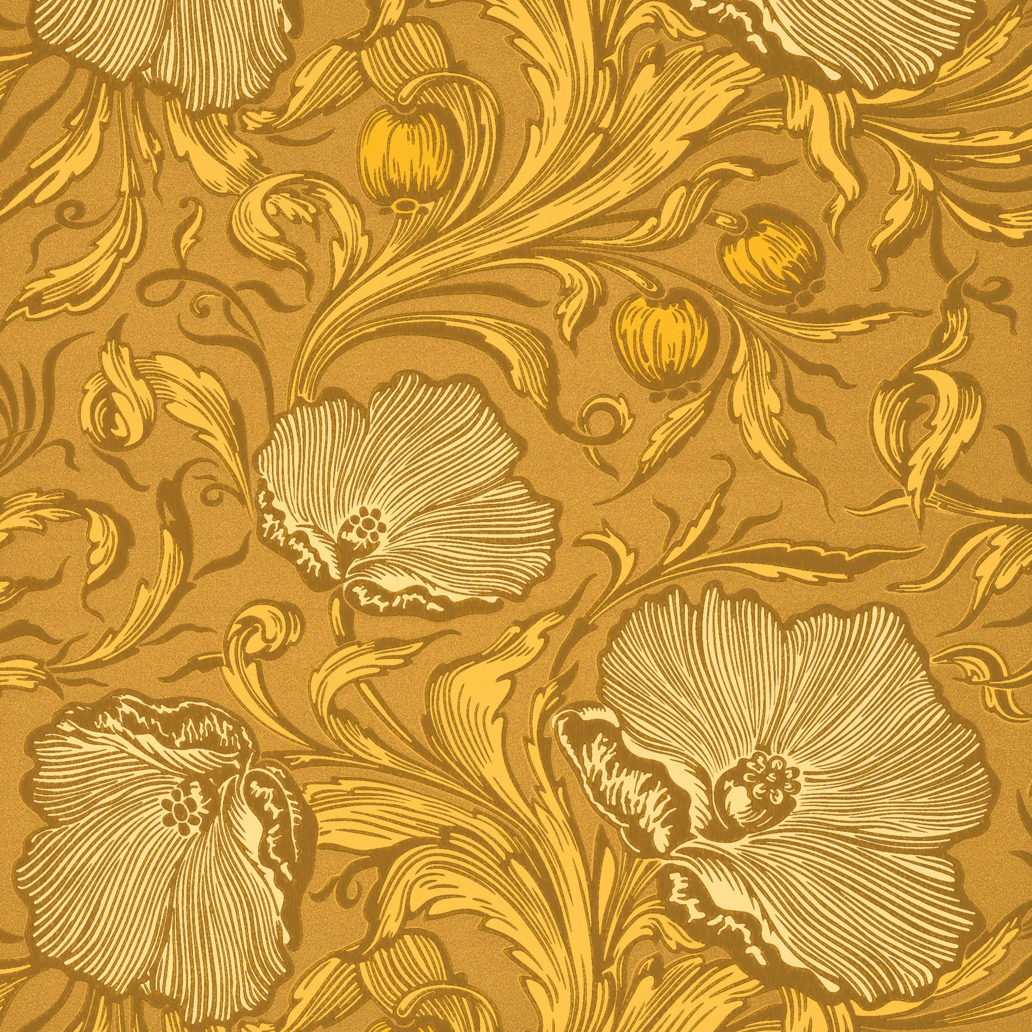 Poppy Trail - Yellow Pink by Little Greene - luxury wallpaper