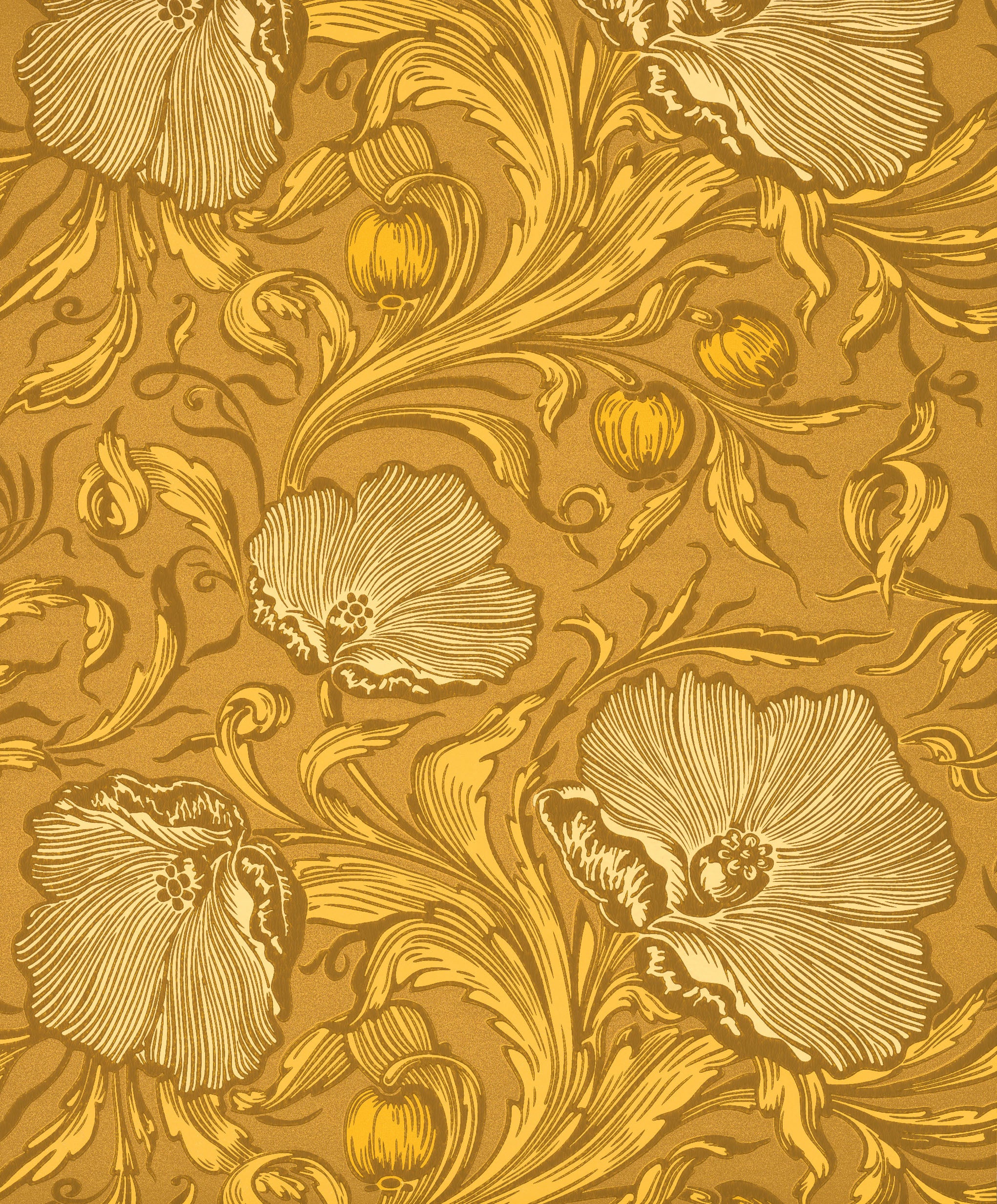 Poppy Trail - Yellow Pink by Little Greene - luxury wallpaper