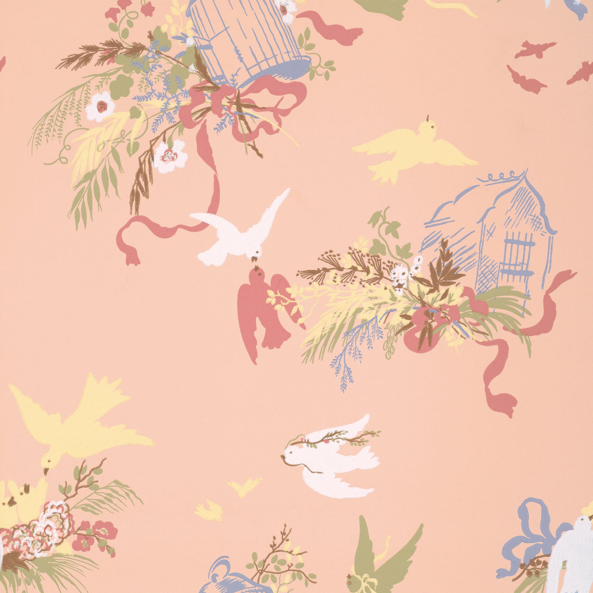 Volières - Confetti by Little Greene - luxury wallpaper