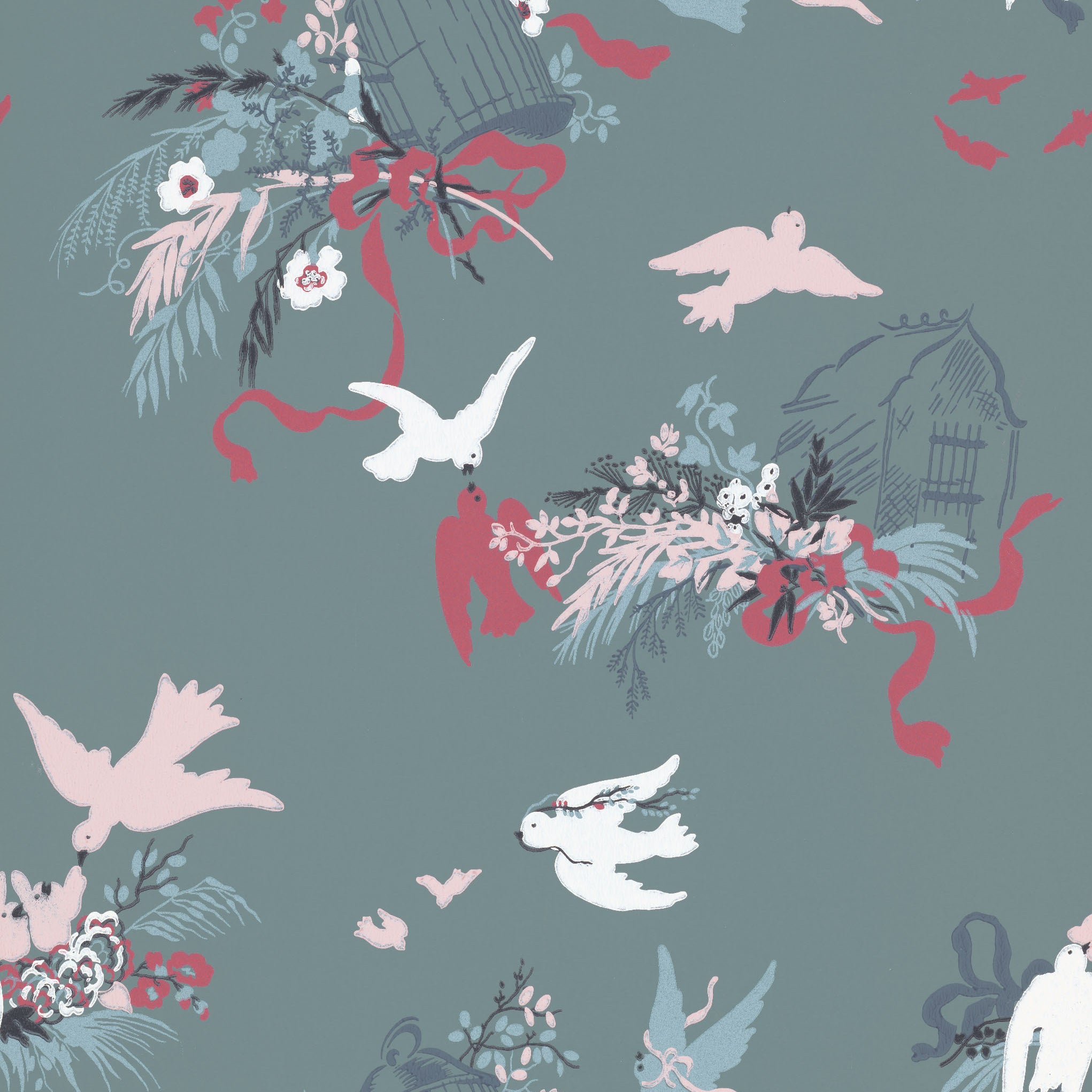 Volières - Etruria by Little Greene - luxury wallpaper