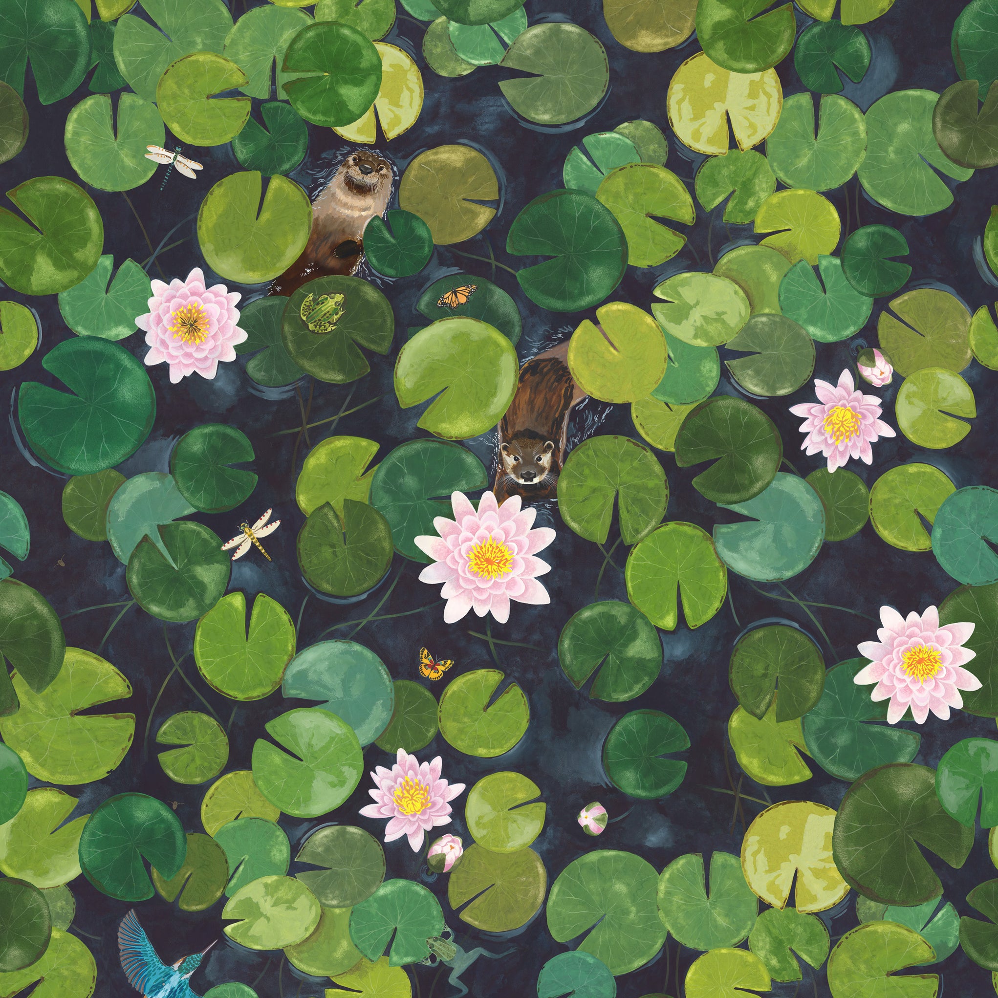 Lily Pads - Hopper by Little Greene - luxury wallpaper
