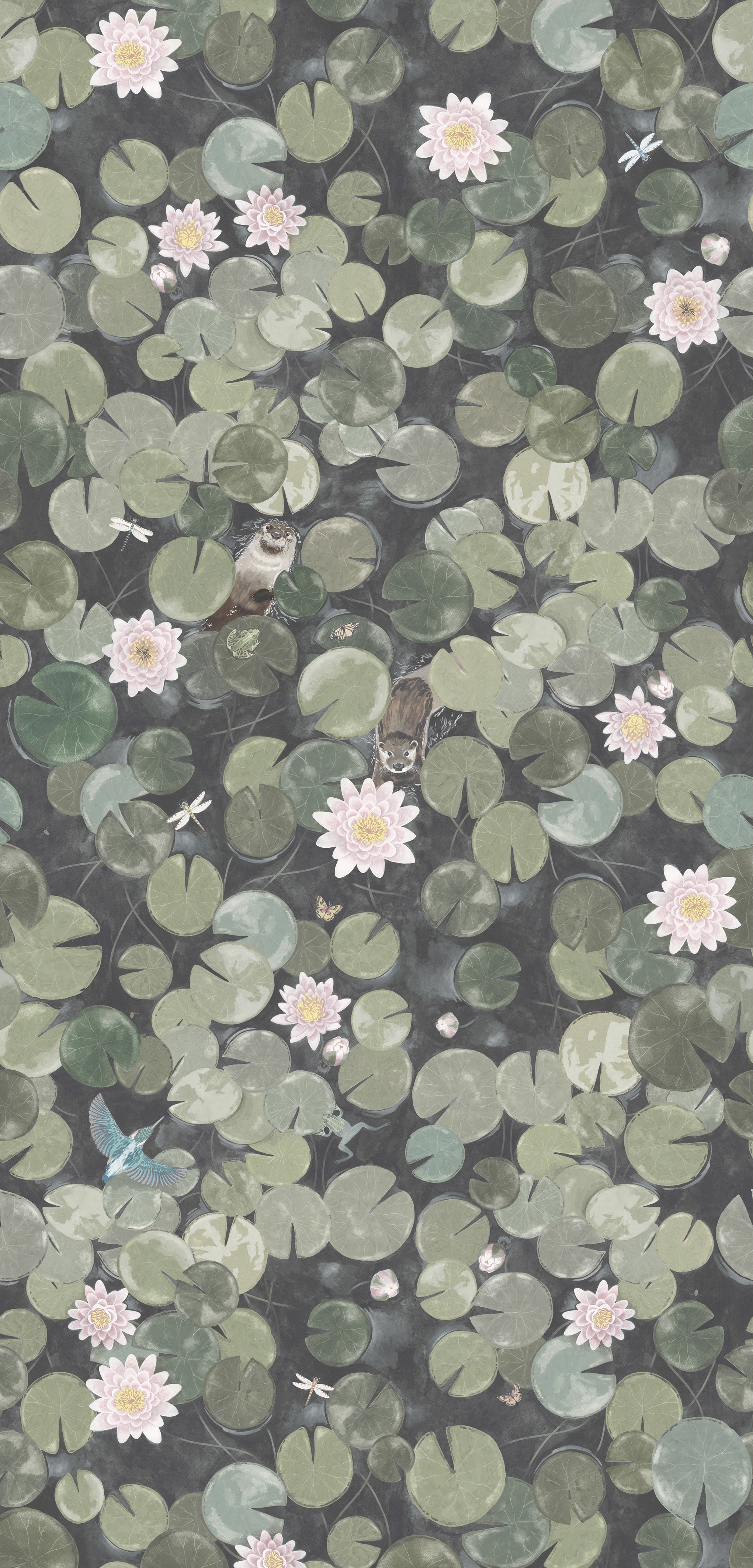 Lily Pads - Normandy Grey by Little Greene - luxury wallpaper