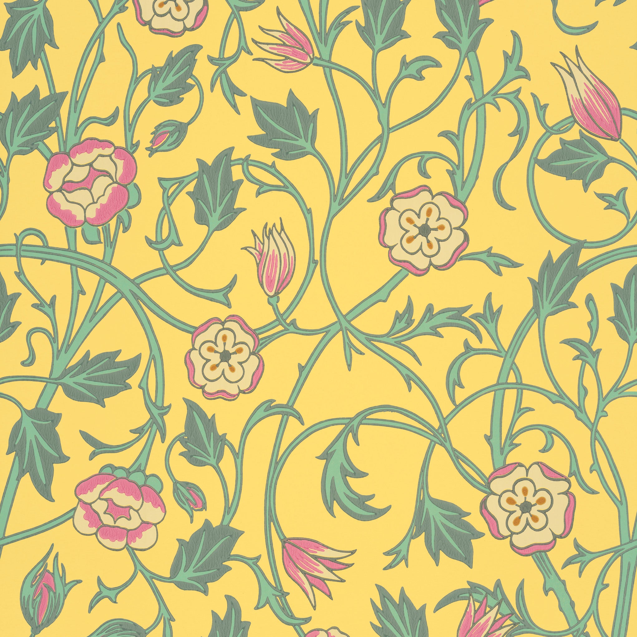 May's Tulip - Indian Yellow by Little Greene - luxury wallpaper