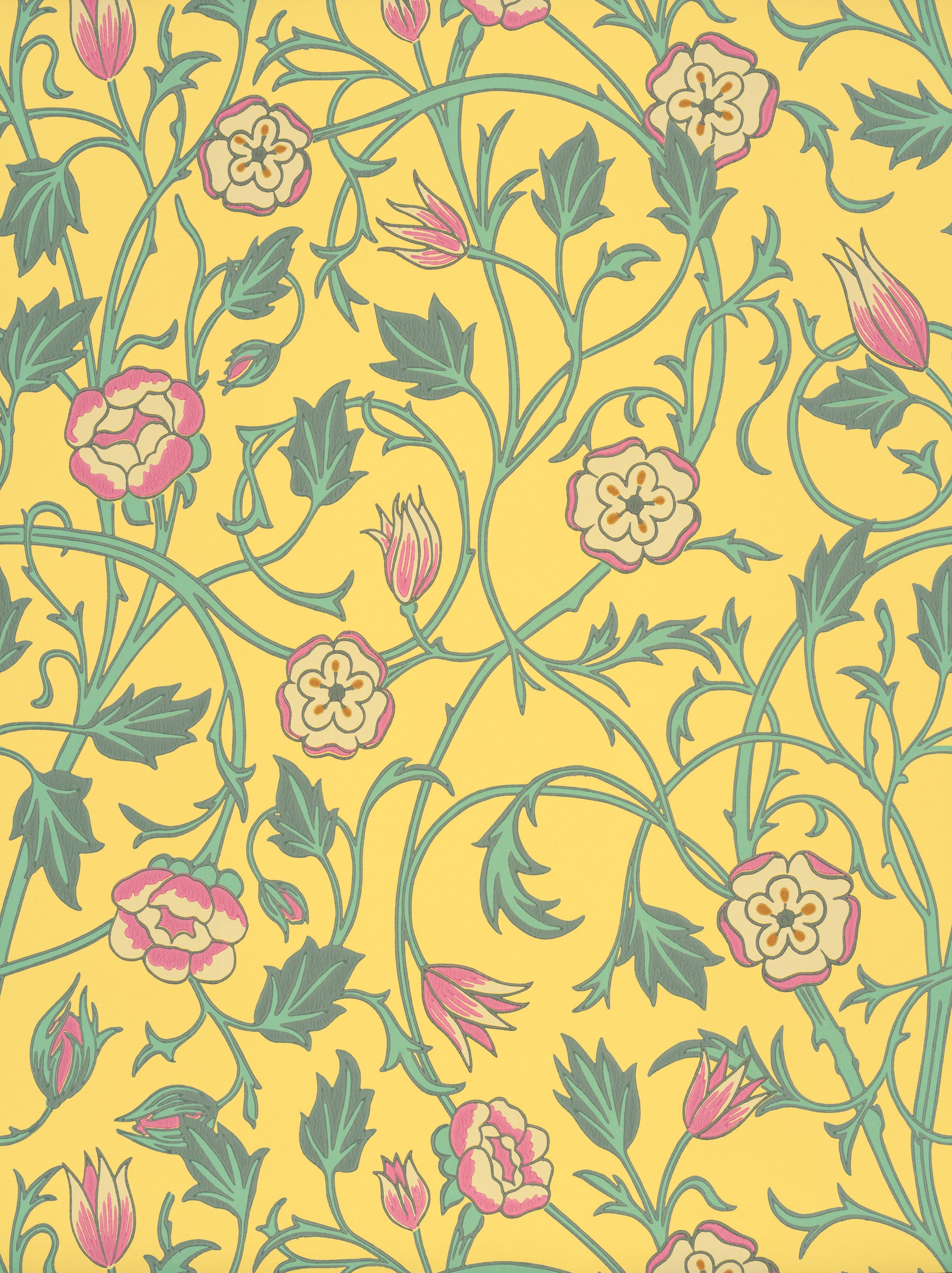 May's Tulip - Indian Yellow by Little Greene - luxury wallpaper