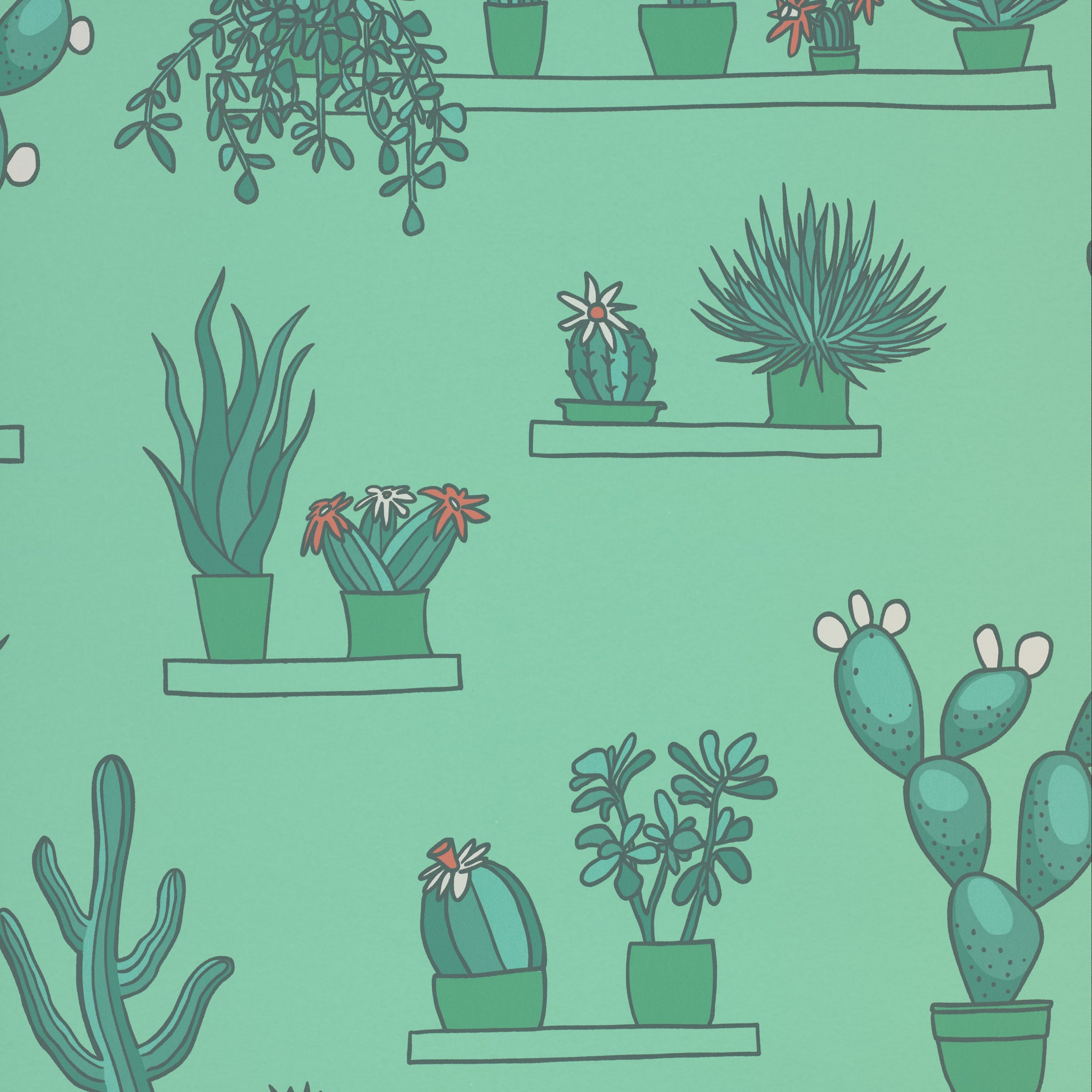 Mr Straw's Greenhouse - Green Verditer by Little Greene - luxury wallpaper