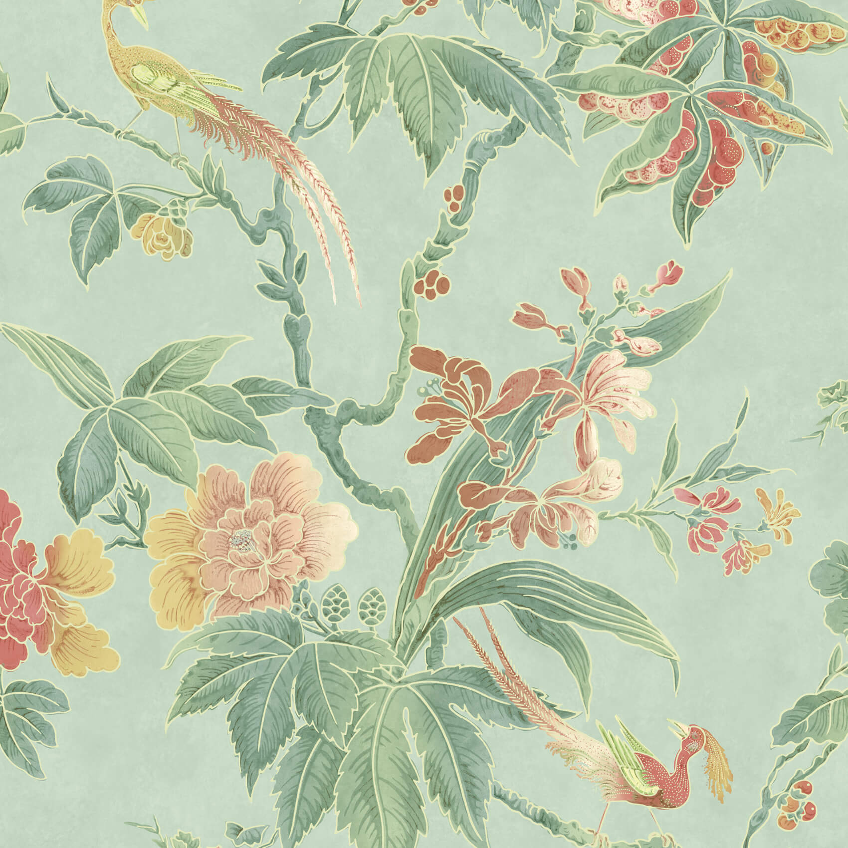 Paradise - Aquamarine by Little Greene - luxury wallpaper