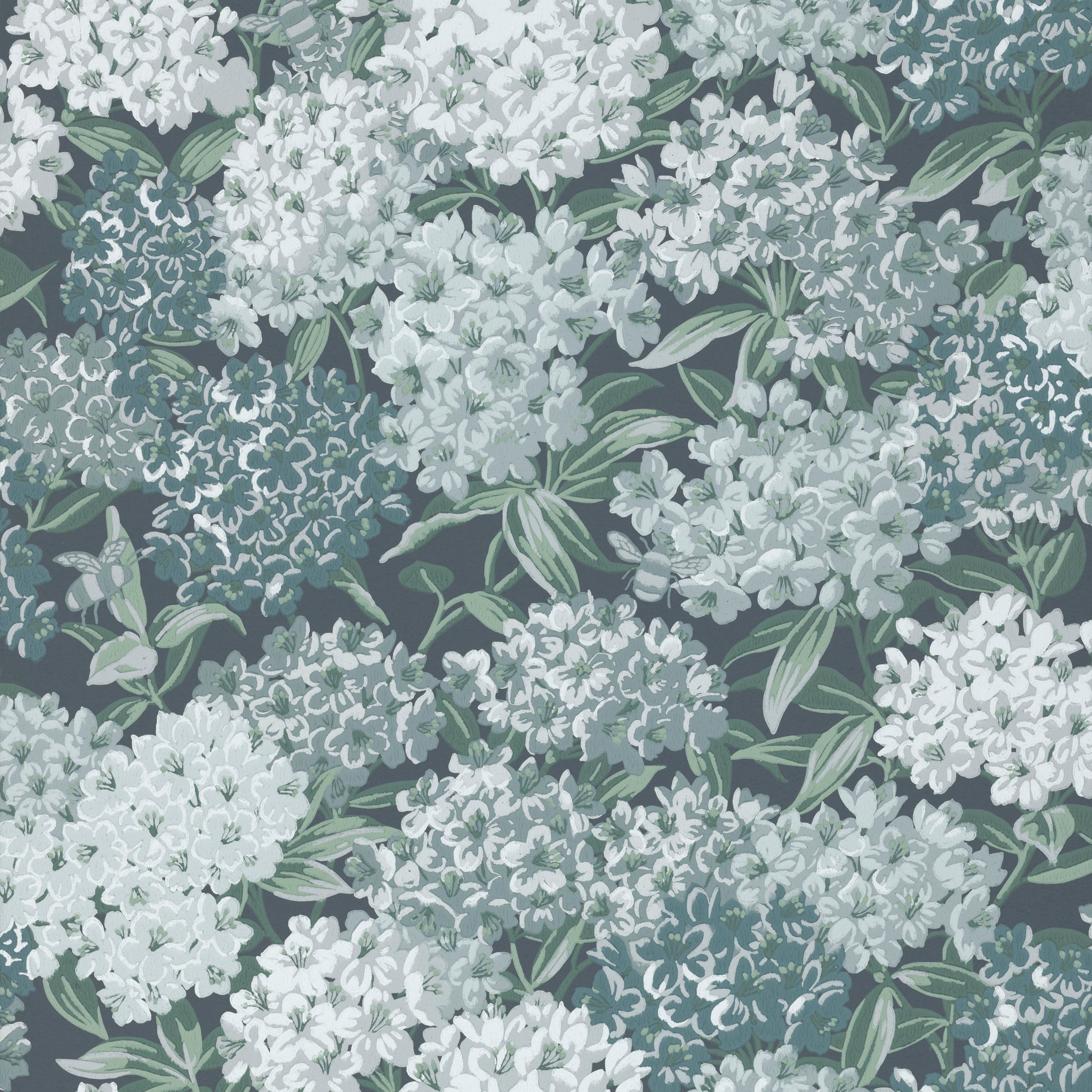 Rhododendron Walk - Hicks' Blue by Little Greene - luxury wallpaper