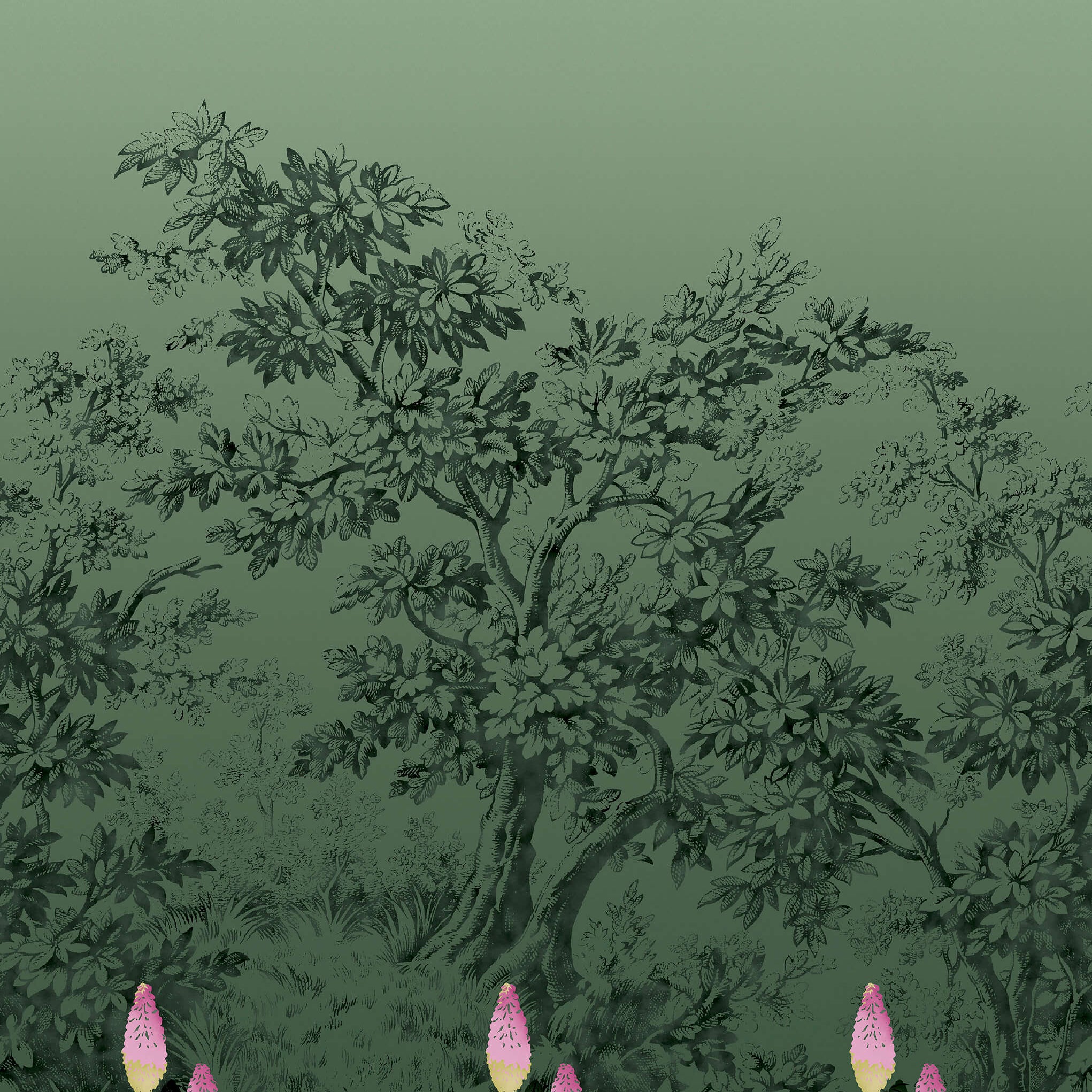 Upper Brook St. - Night Garden by Little Greene - luxury wallpaper