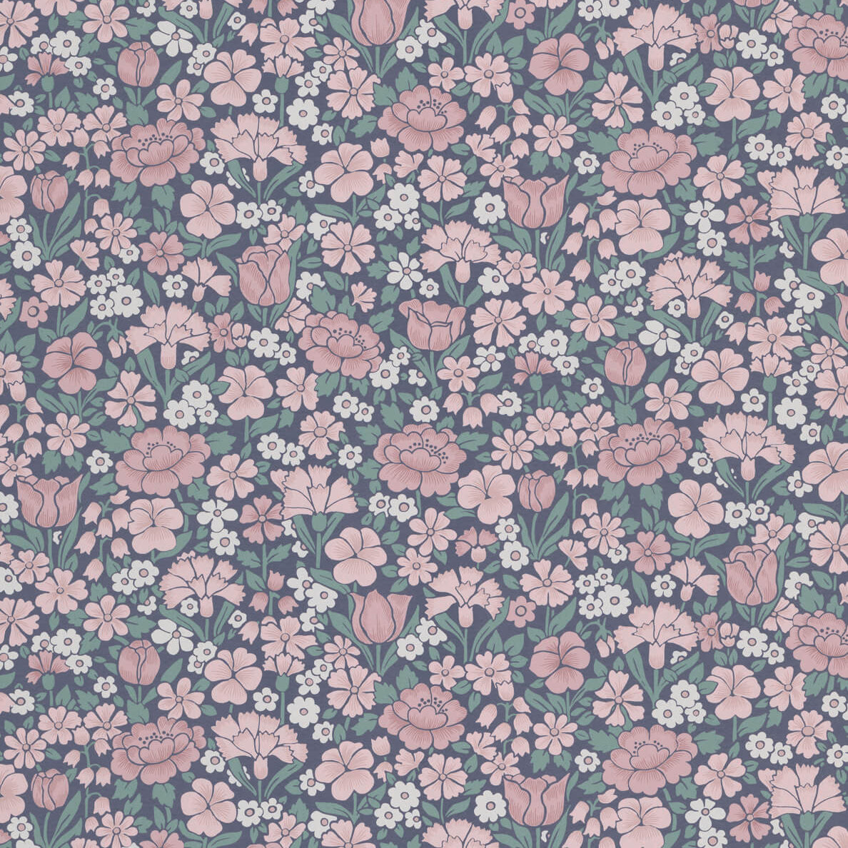 Spring Flowers - Juniper by Little Greene - luxury wallpaper