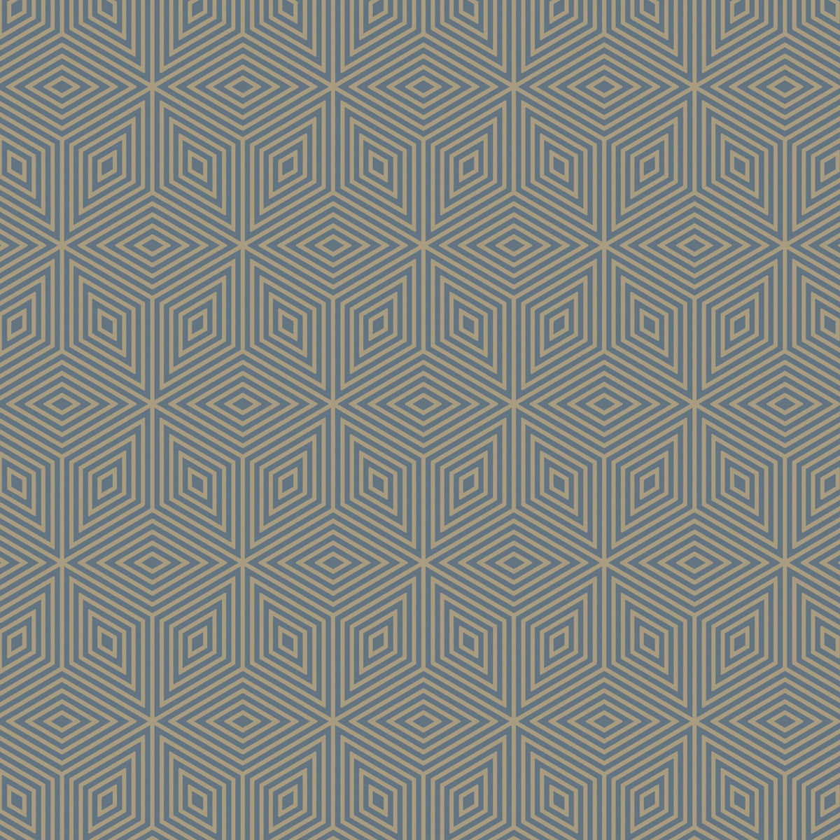 Marquetry Tile - Blue Blood by Paint & Paper Library - luxury wallpaper