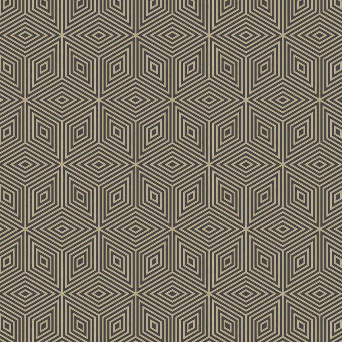 Marquetry Tile - Kohl by Paint & Paper Library - luxury wallpaper