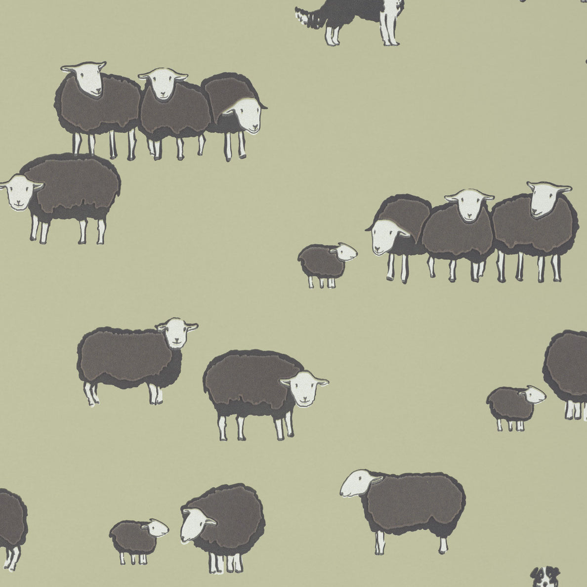 Nip & Lassie - Kitchen Green by Little Greene - luxury wallpaper
