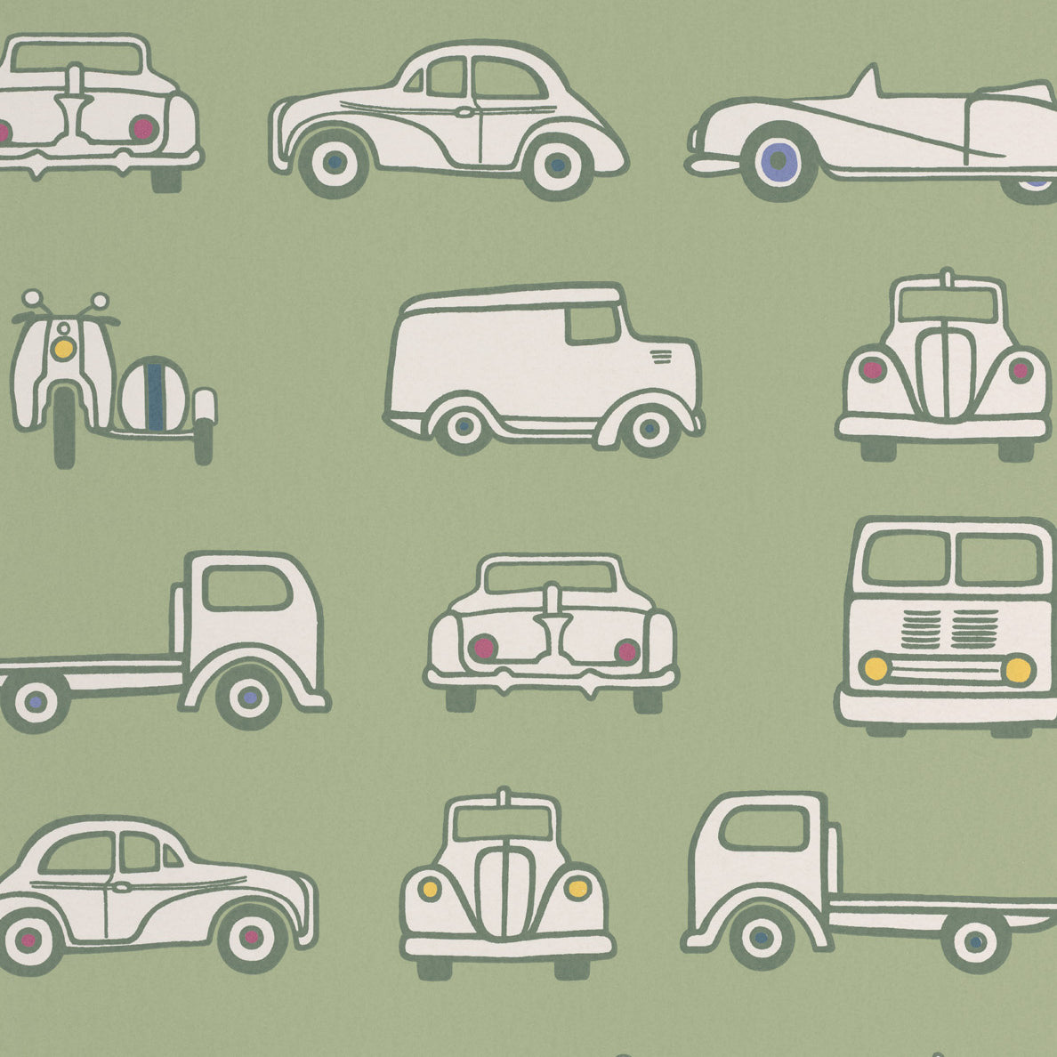 Road Trip - Pea Green by Little Greene - luxury wallpaper