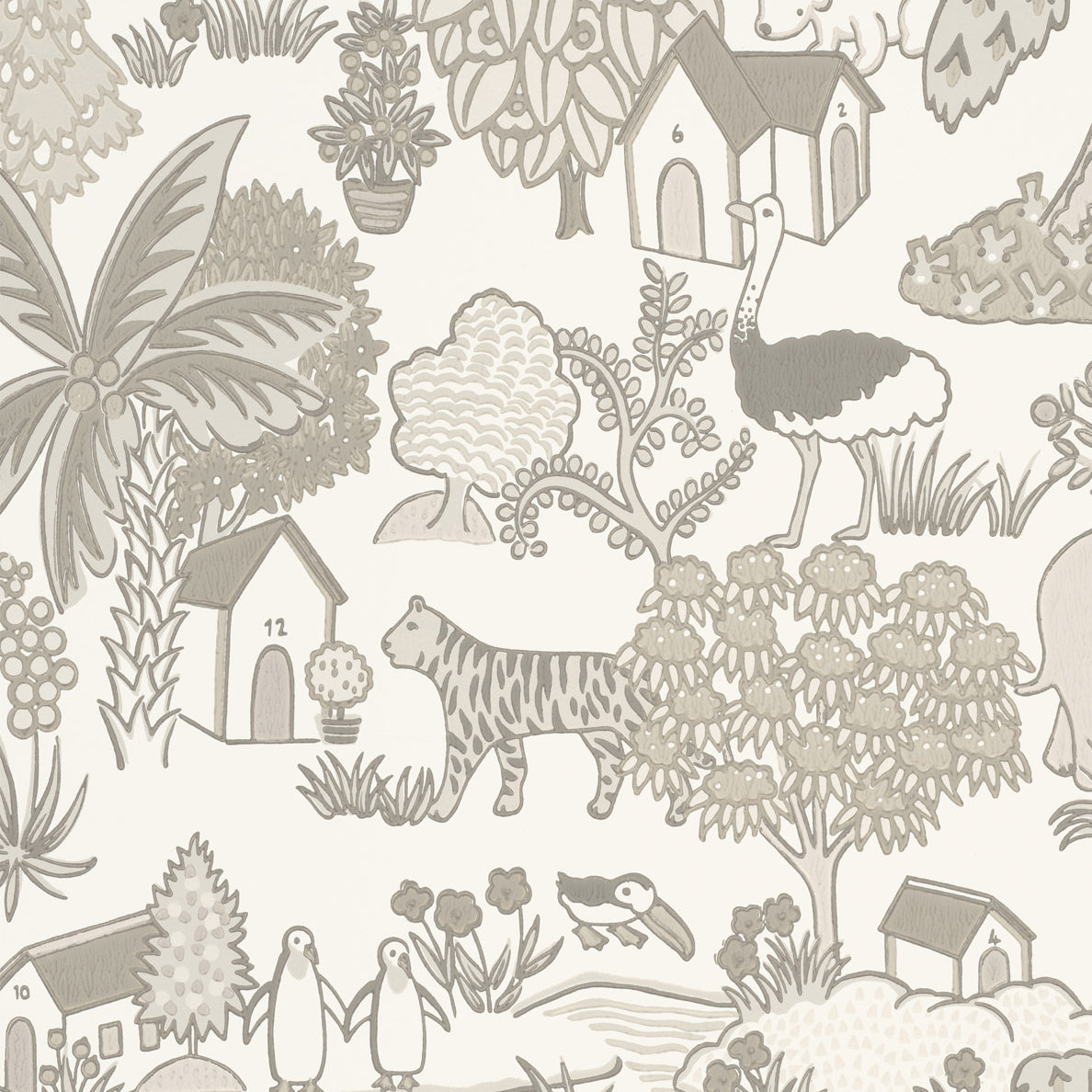 Animal Kingdom - Portland Stone by Little Greene - luxury wallpaper