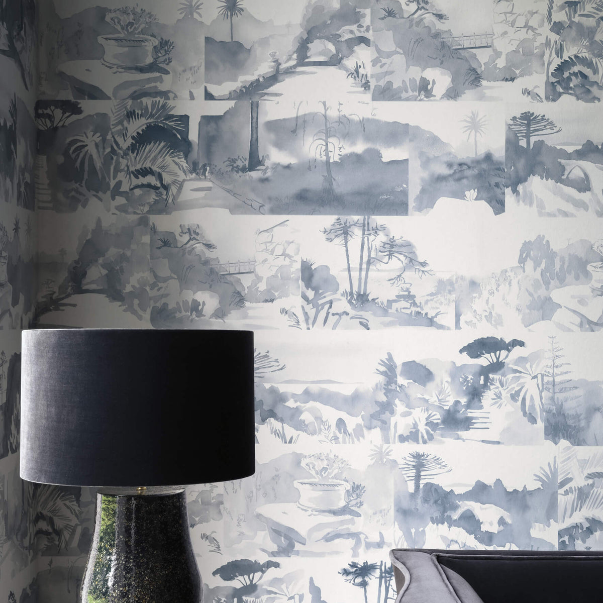Abbey Gardens - Blue Blood by Paint & Paper Library - luxury wallpaper
