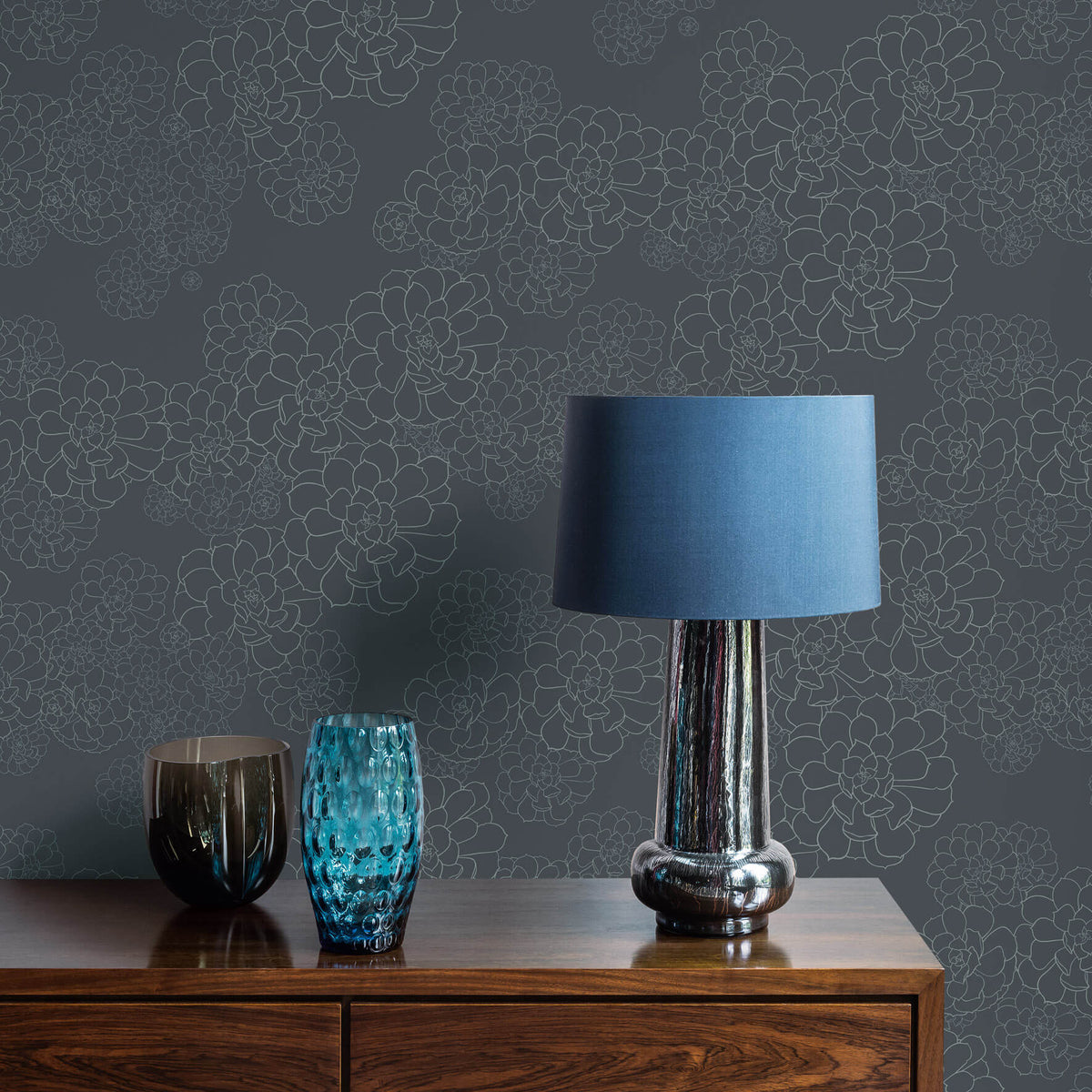 Aeonium - Blue Blood by Paint & Paper Library - luxury wallpaper