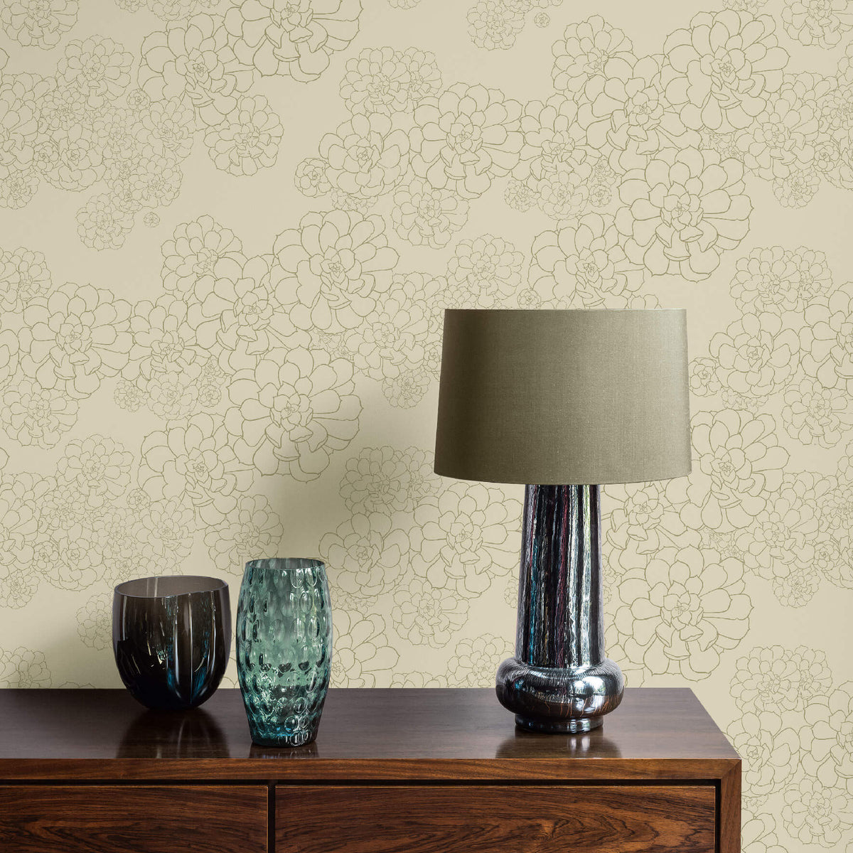 Aeonium - Wattle by Paint & Paper Library - luxury wallpaper