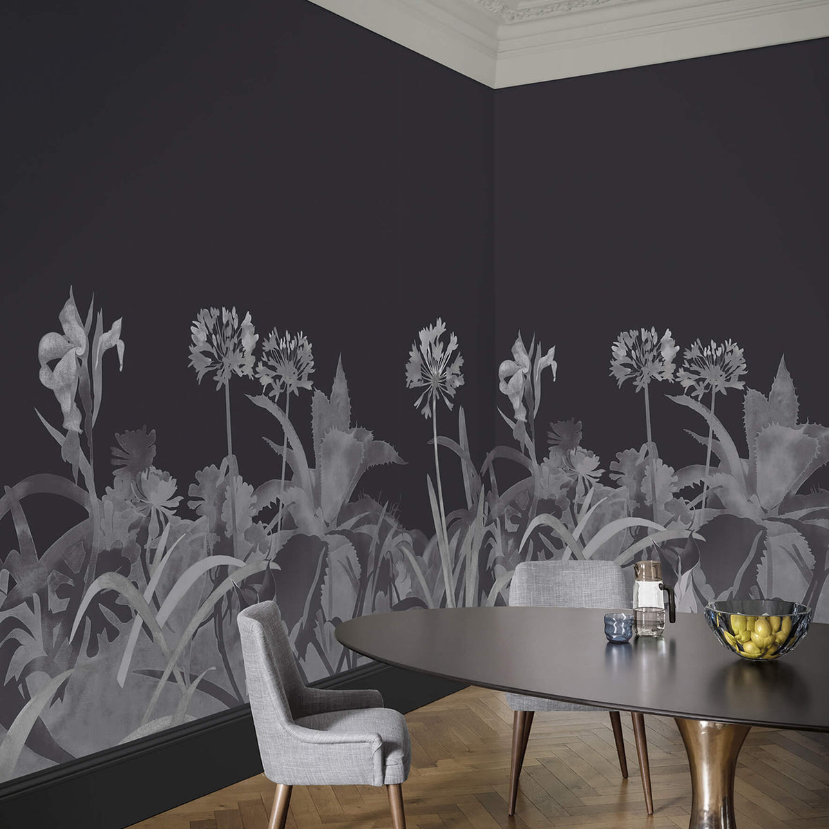 Aloe Walk - Perse Grey by Paint & Paper Library - luxury wallpaper