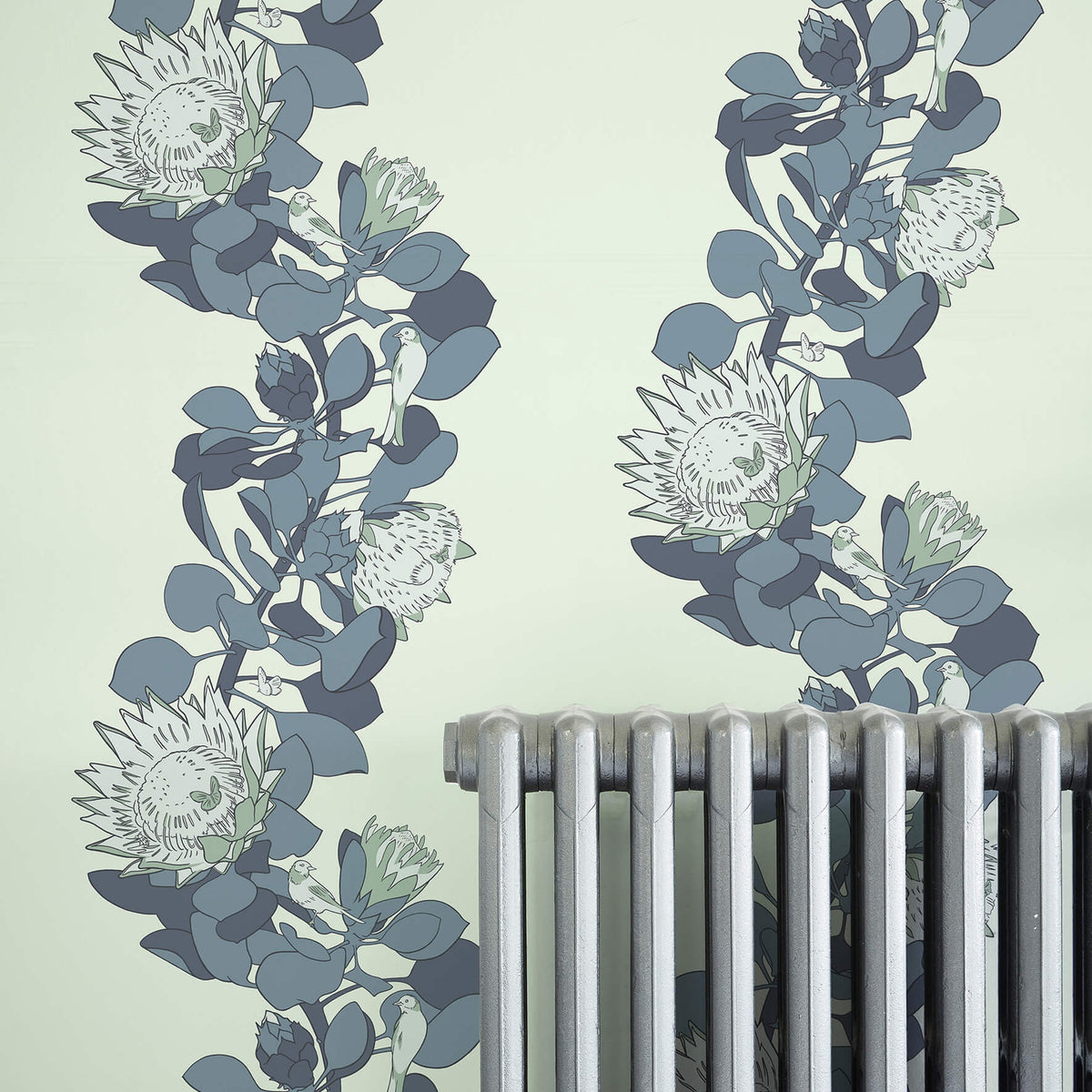 Protea Trail - Blue'S Blue by Paint & Paper Library - luxury wallpaper